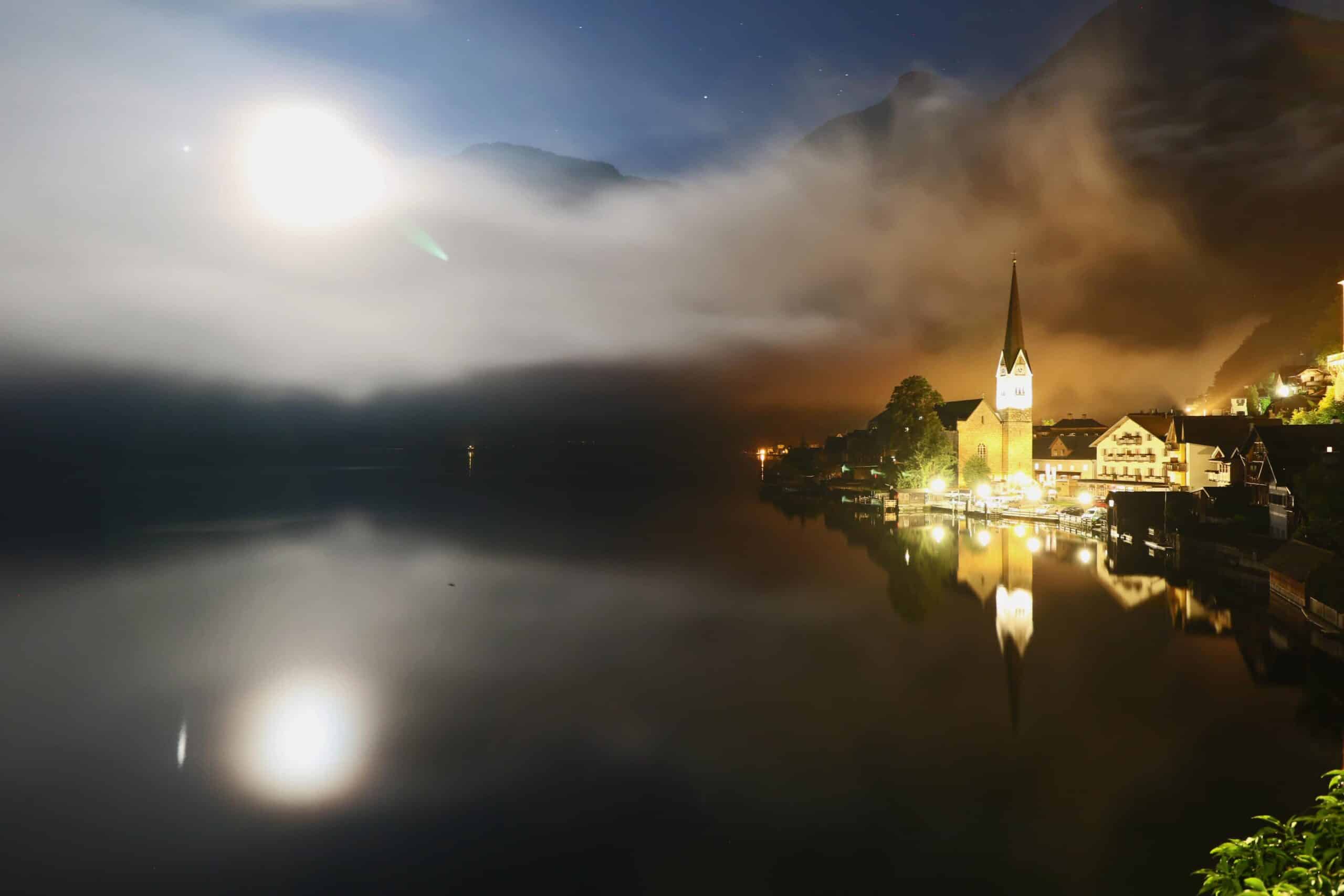 Night photography in Hallstatt