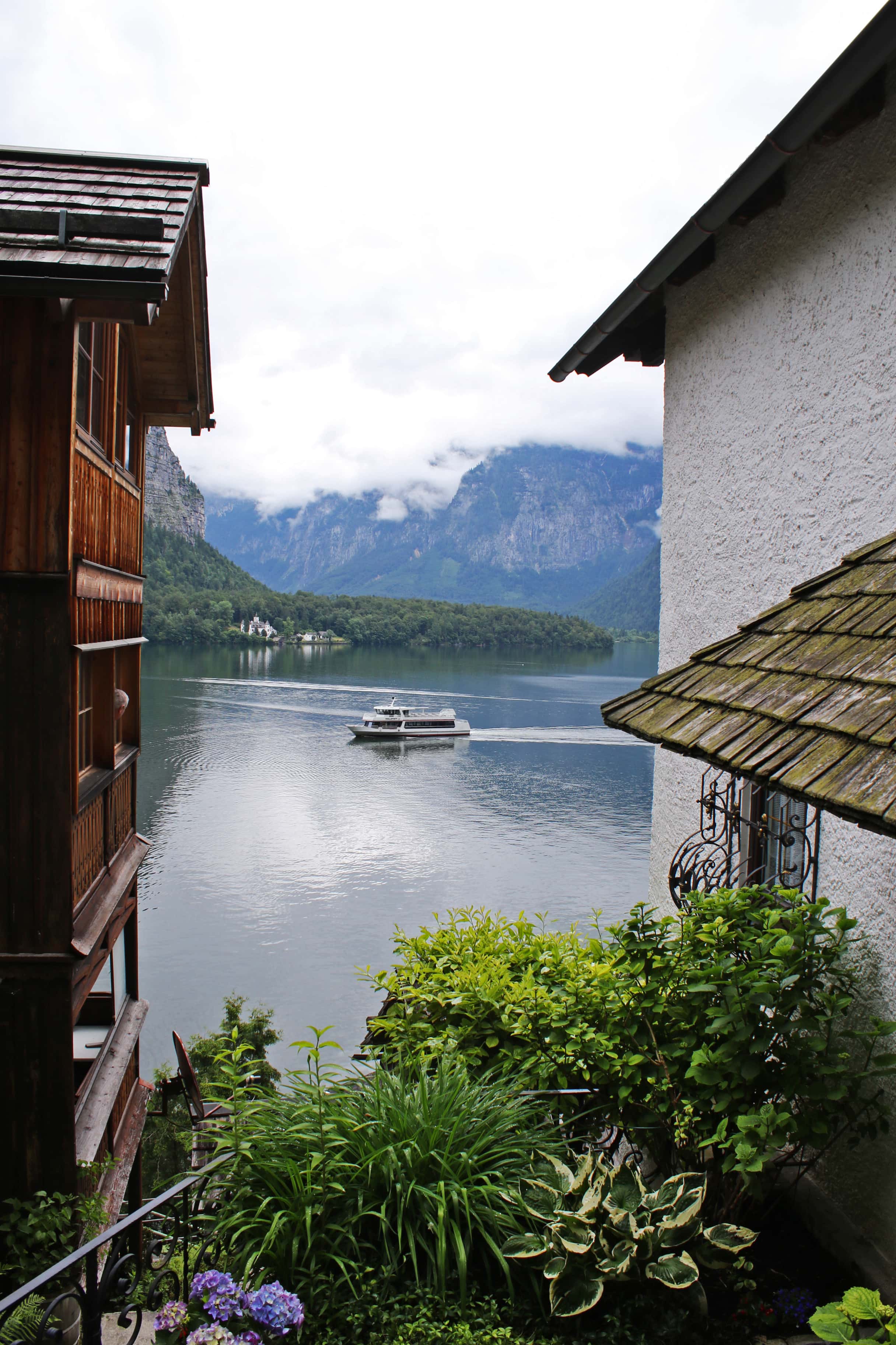 A view of the ferry boats on Lake Hallstatt