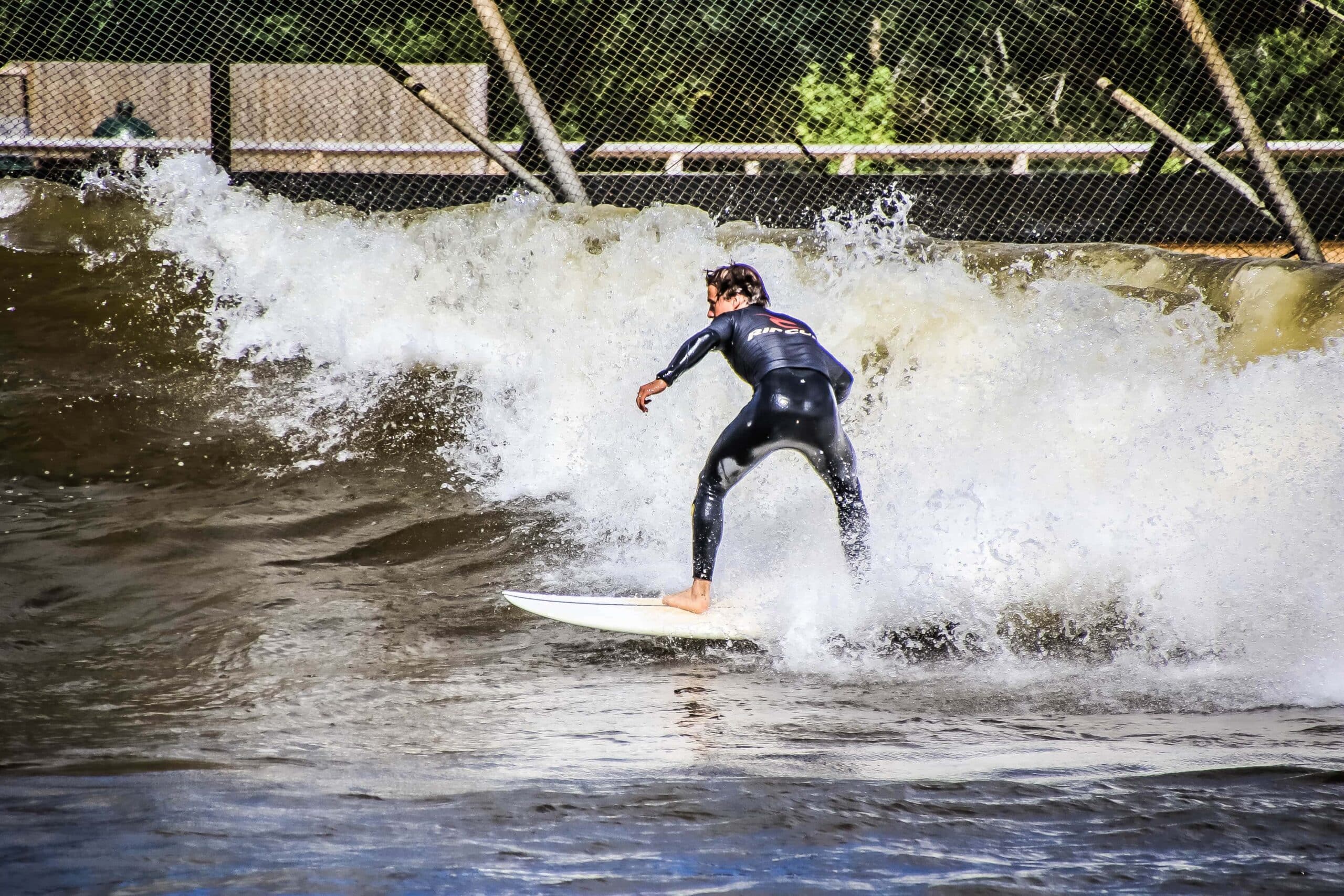 A surfer testing out his skills