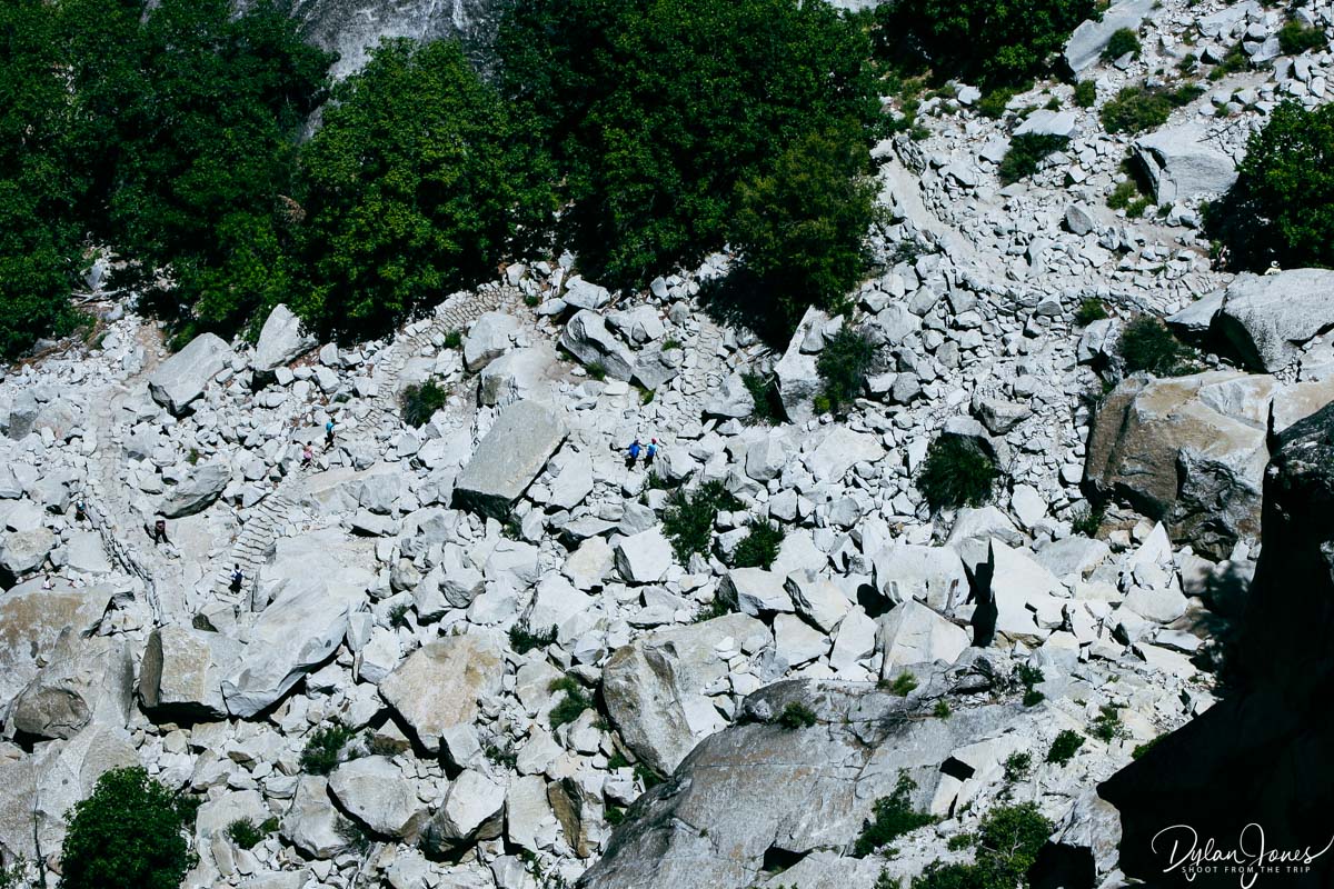 The switchback climb up Nevada Fall