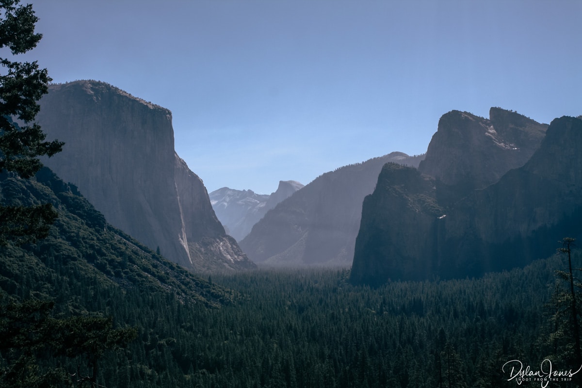 The iconic Tunnel View at Yosemite National Park during a Yosemite 3 Day Itinerary
