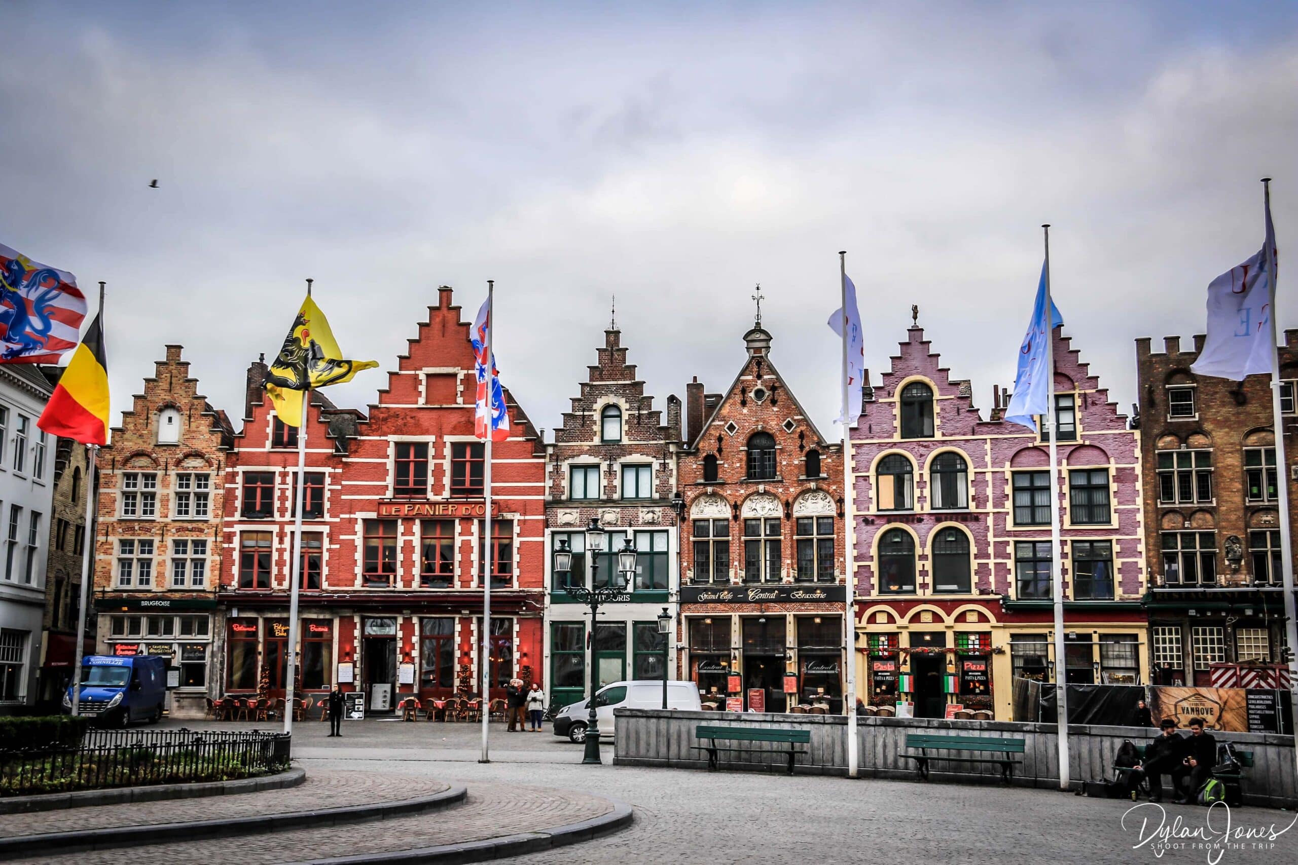 Traditional and colourful Flemish houses on Grote Markt