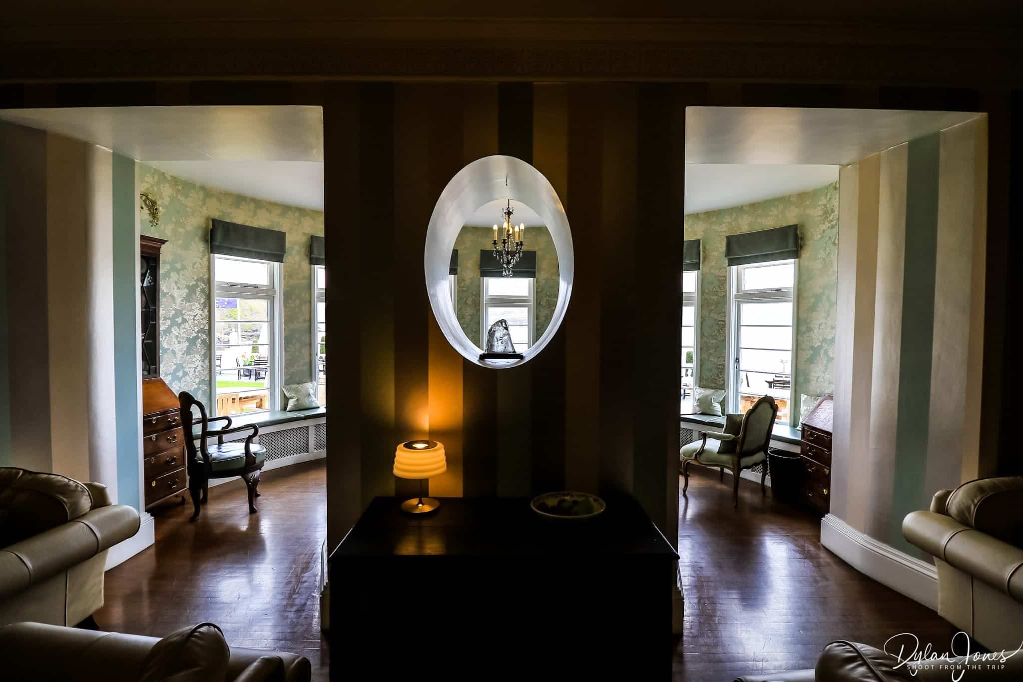 The lounge area at the Portmeirion Hotel