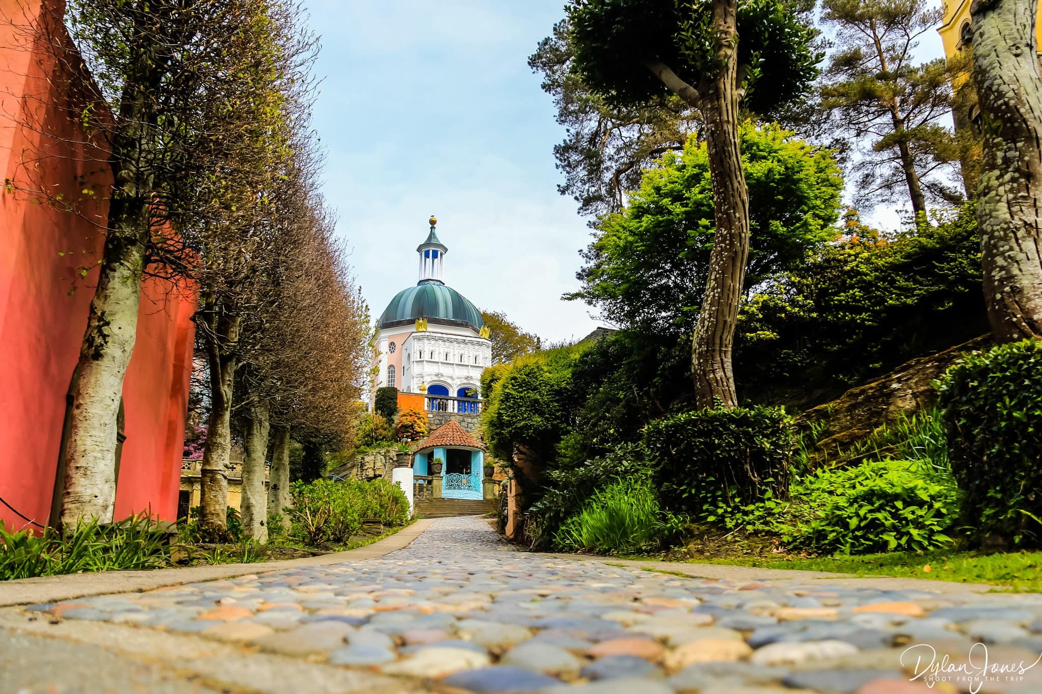 A cobbled street in Portmeirion Village