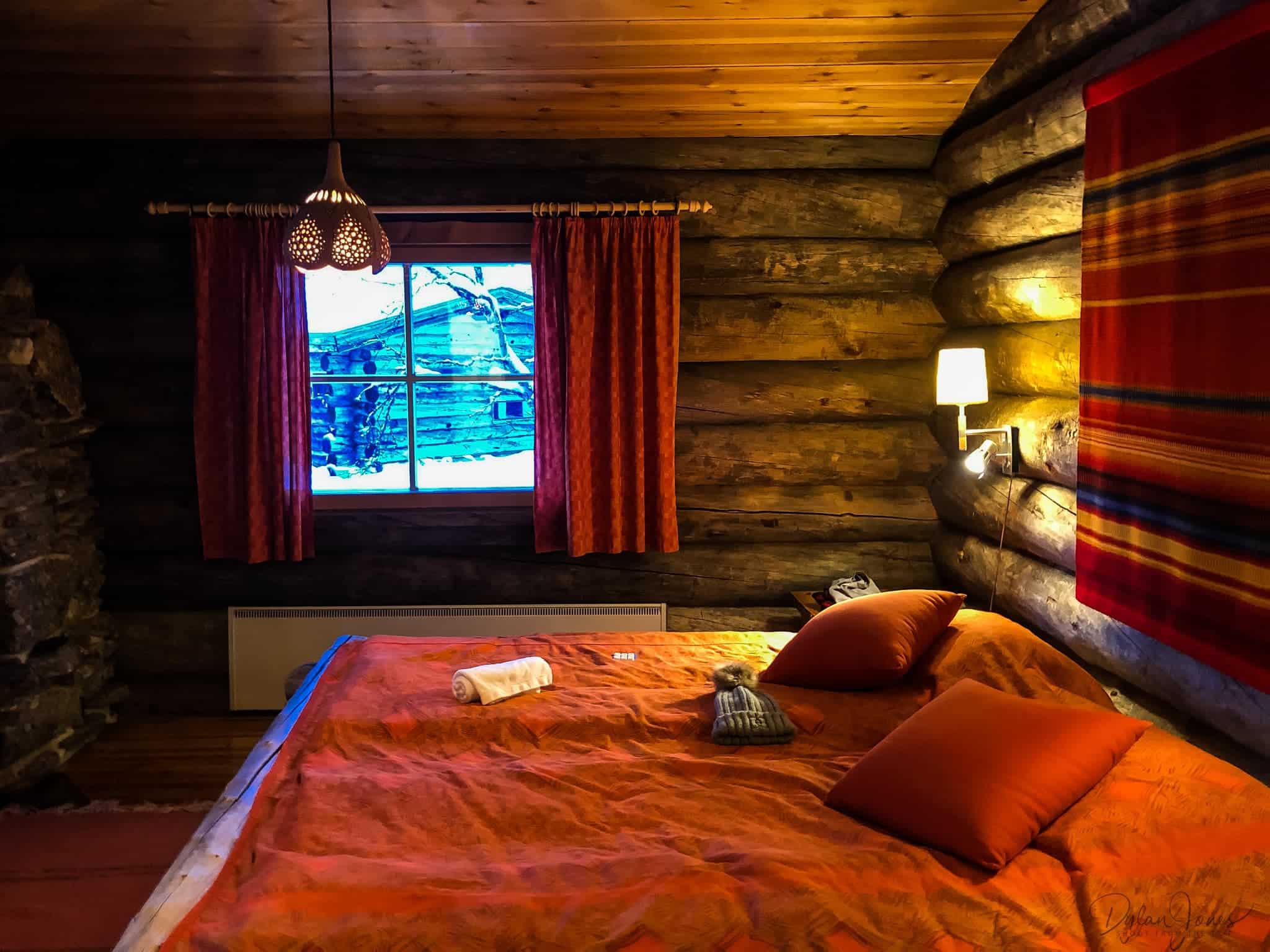 Bedroom Area in Cabin 26 Kakslauttanen East Village