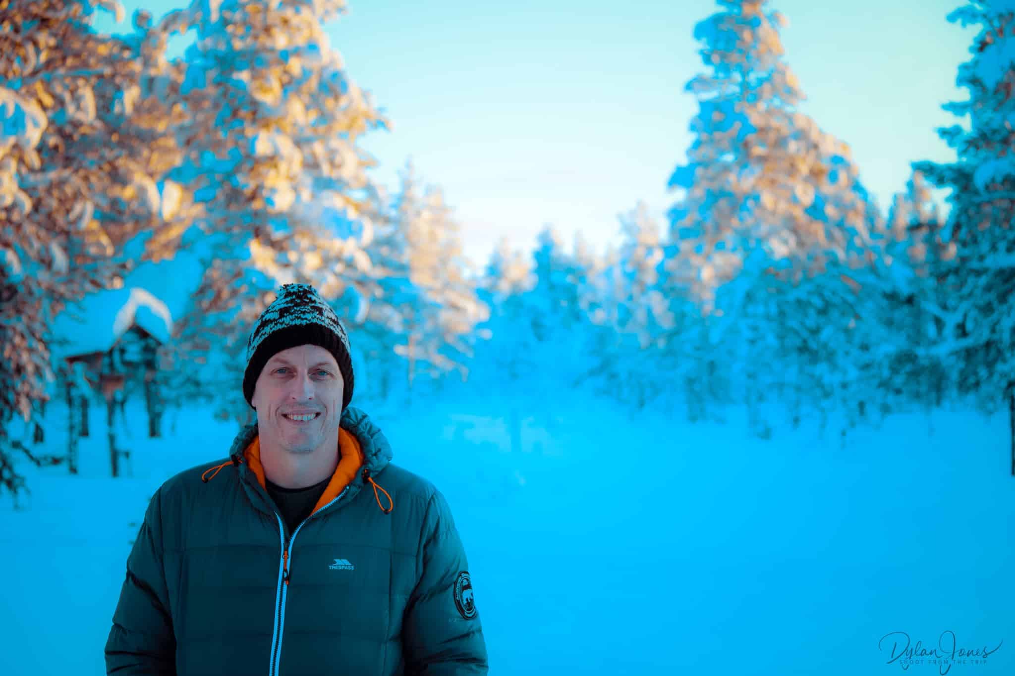 Portrait shot at sunrise in Kakslauttanen East Village
