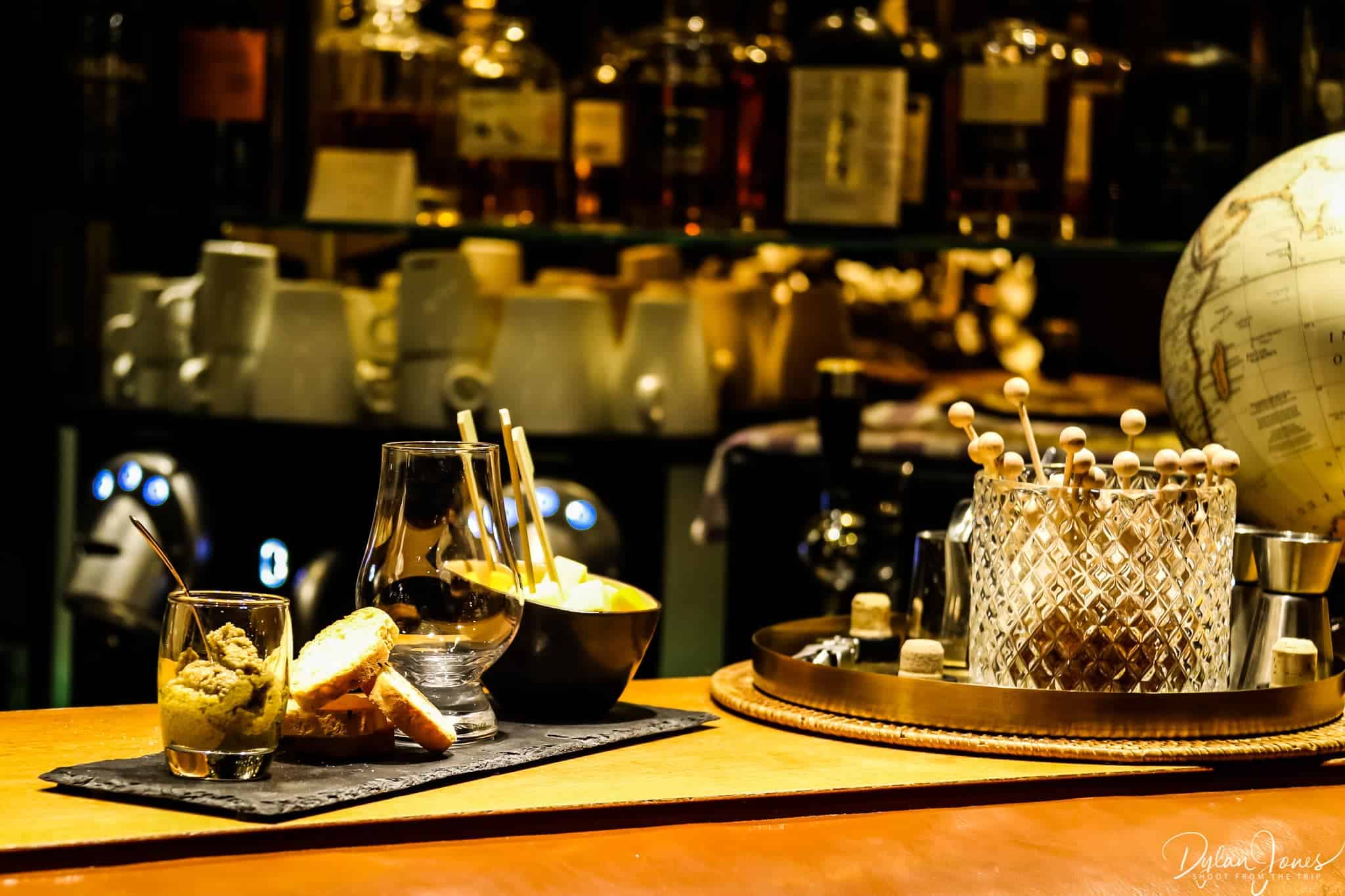 Complimentary bar snacks at the Saint James' Bar, Hotel Carlton Lille