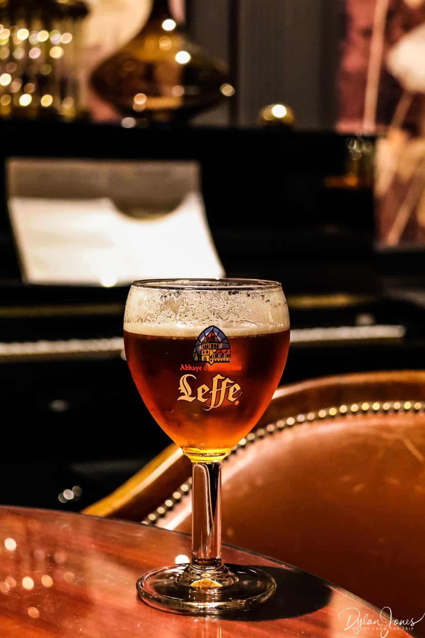 A Belgian Leffe beer at the Saint James' Bar, Hotel Carlton Lille