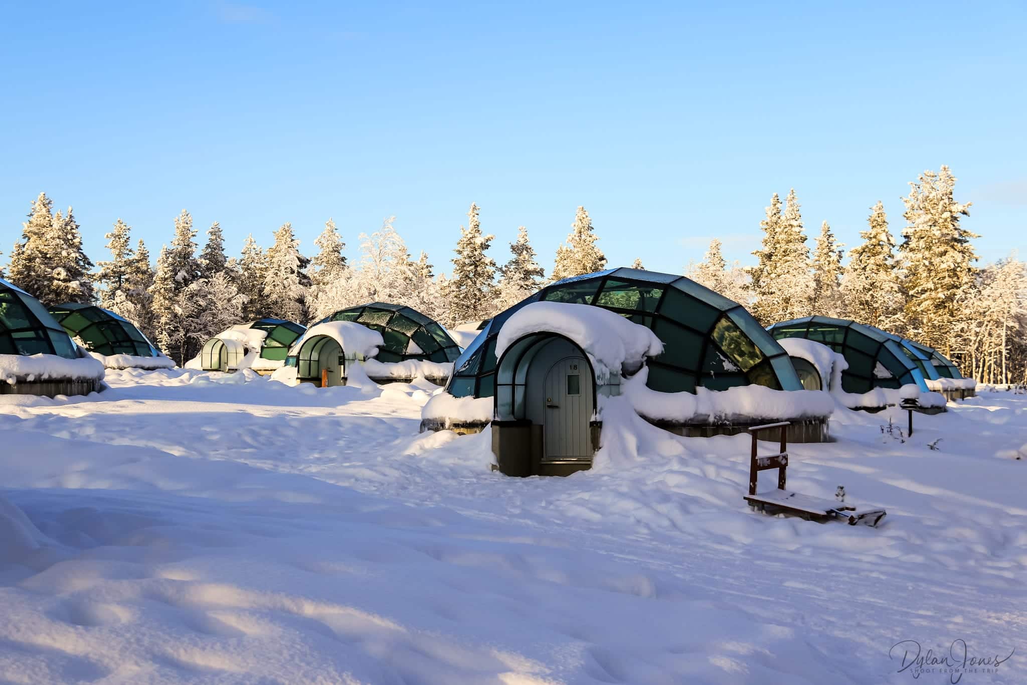 The Glass Igloo field at Kakslauttanen West Village