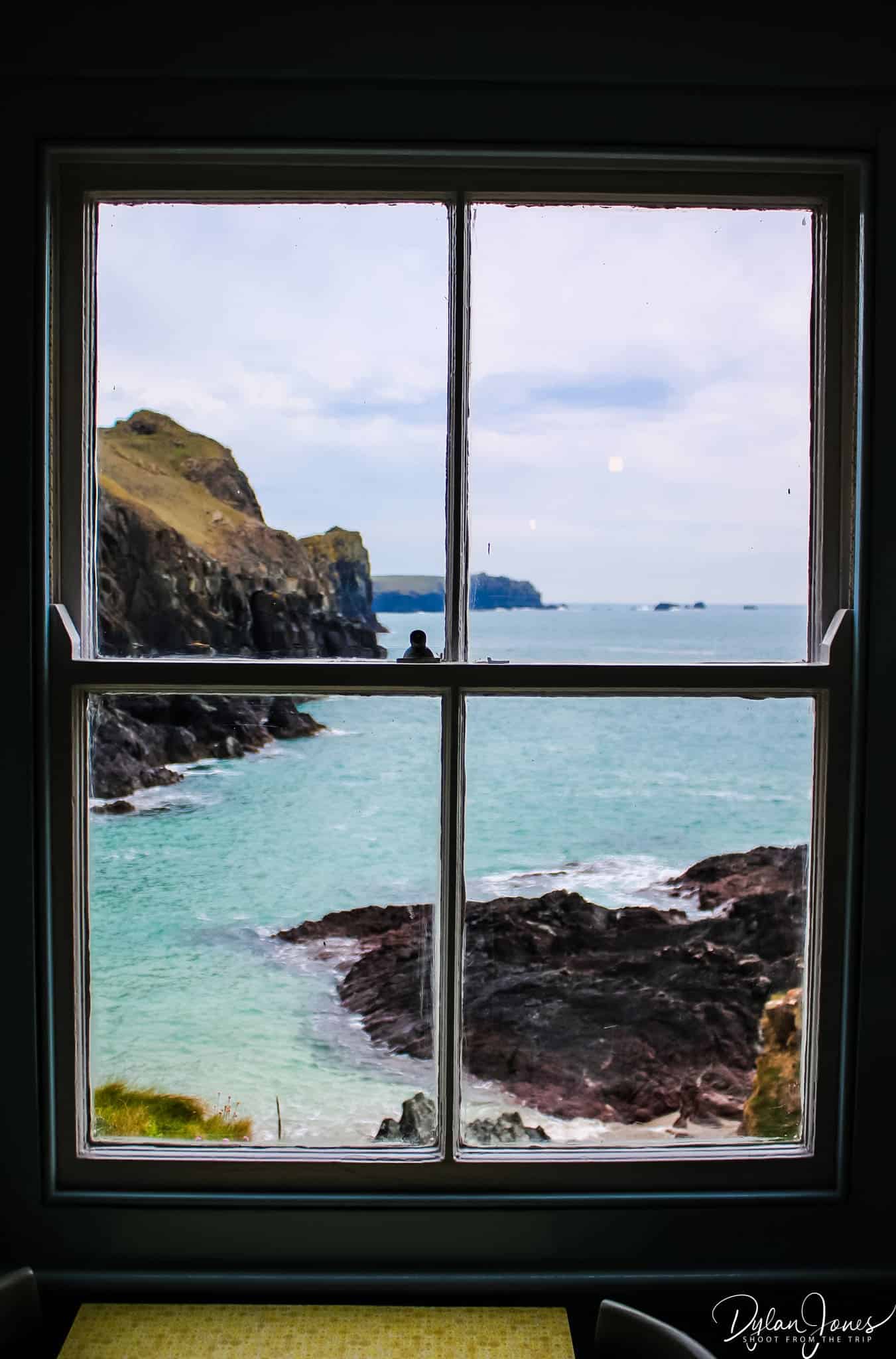 View from the window of Kynance Cove Cafe, South Cornwall coast