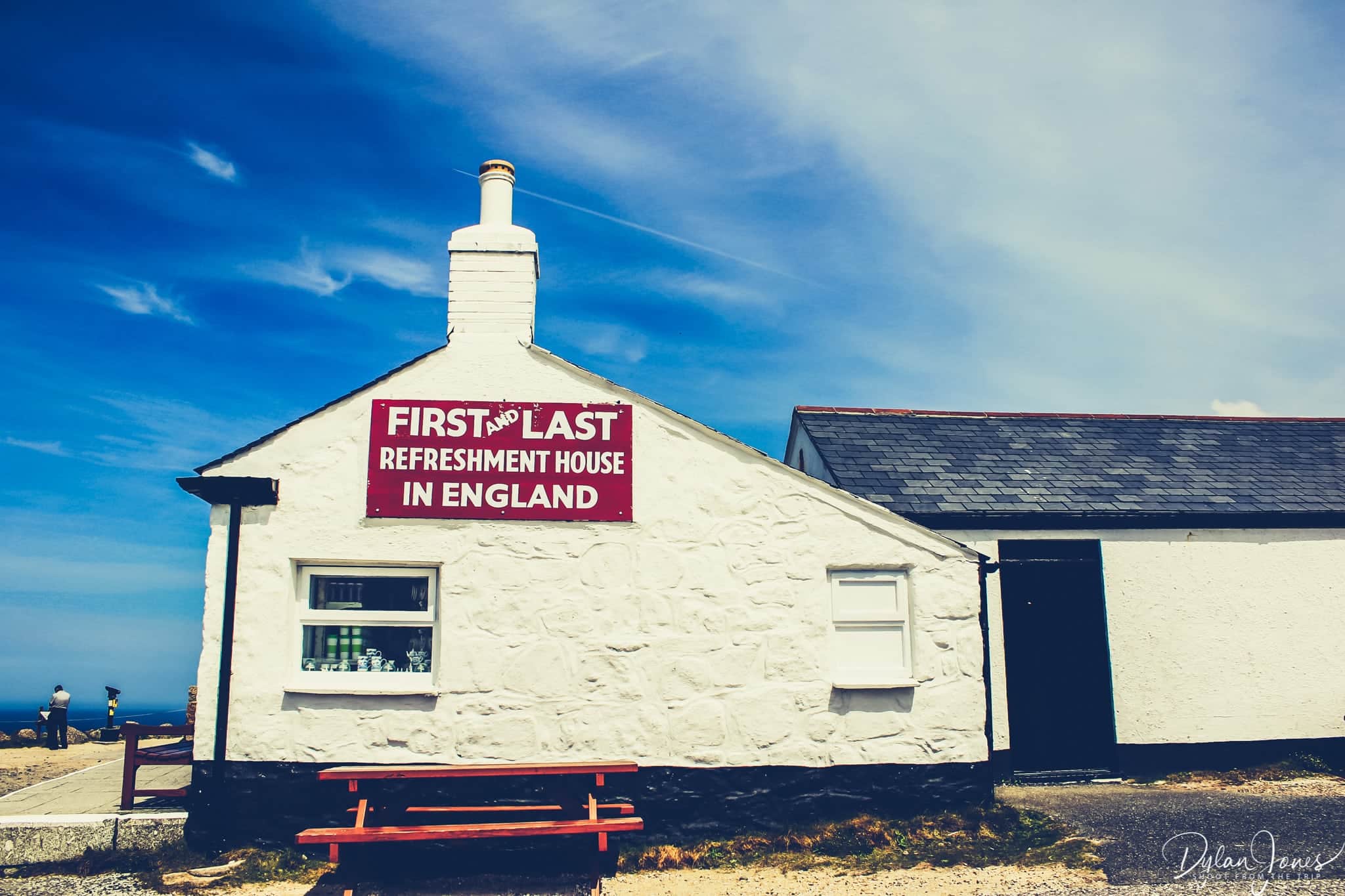Refreshment stopping point at Land's End, South Cornwall coast