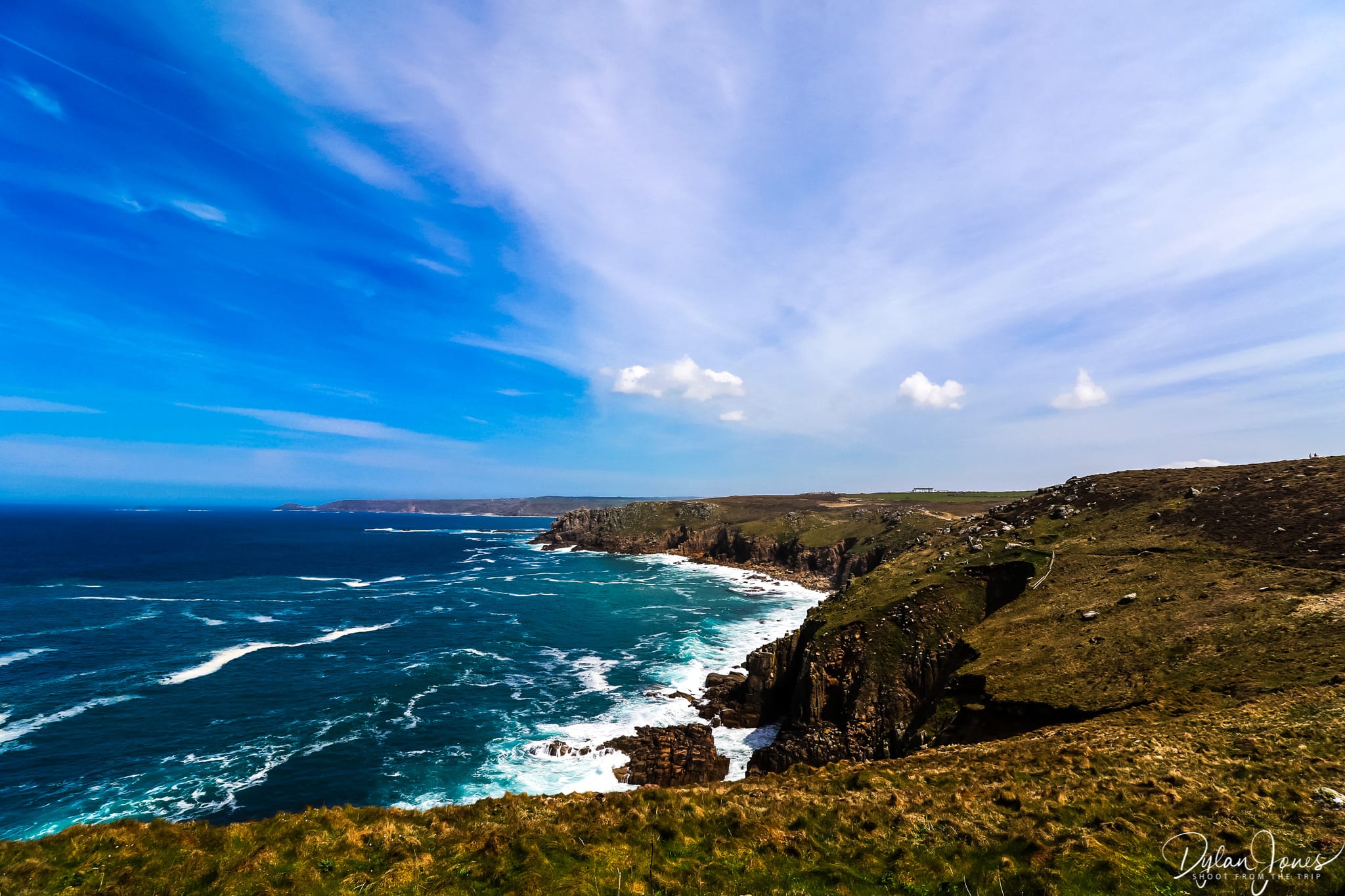 Looking out to the Atlantic Ocean from Land's End, South Cornwall coast
