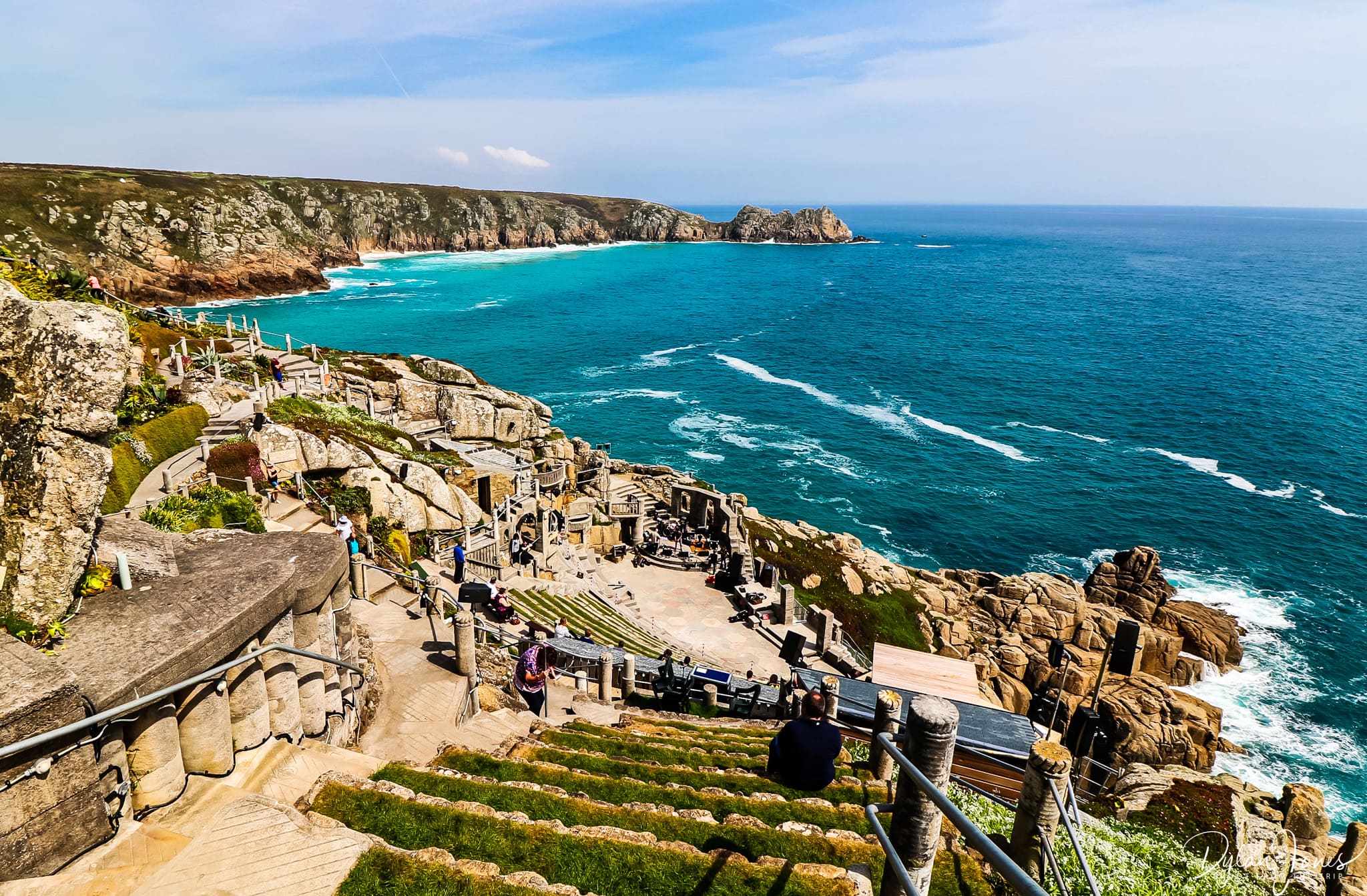 The view from the top of the Minack Theatre on the South Cornwall coast