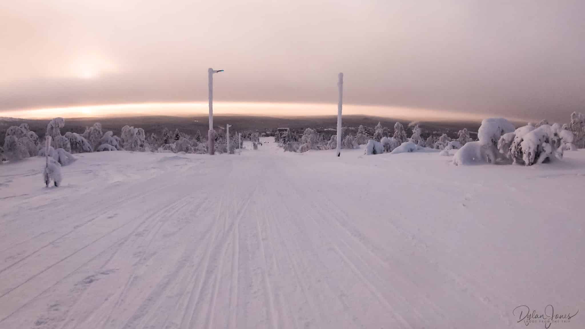 The start of the 1.2 km Toboggan Run, Saariselkä Lapland