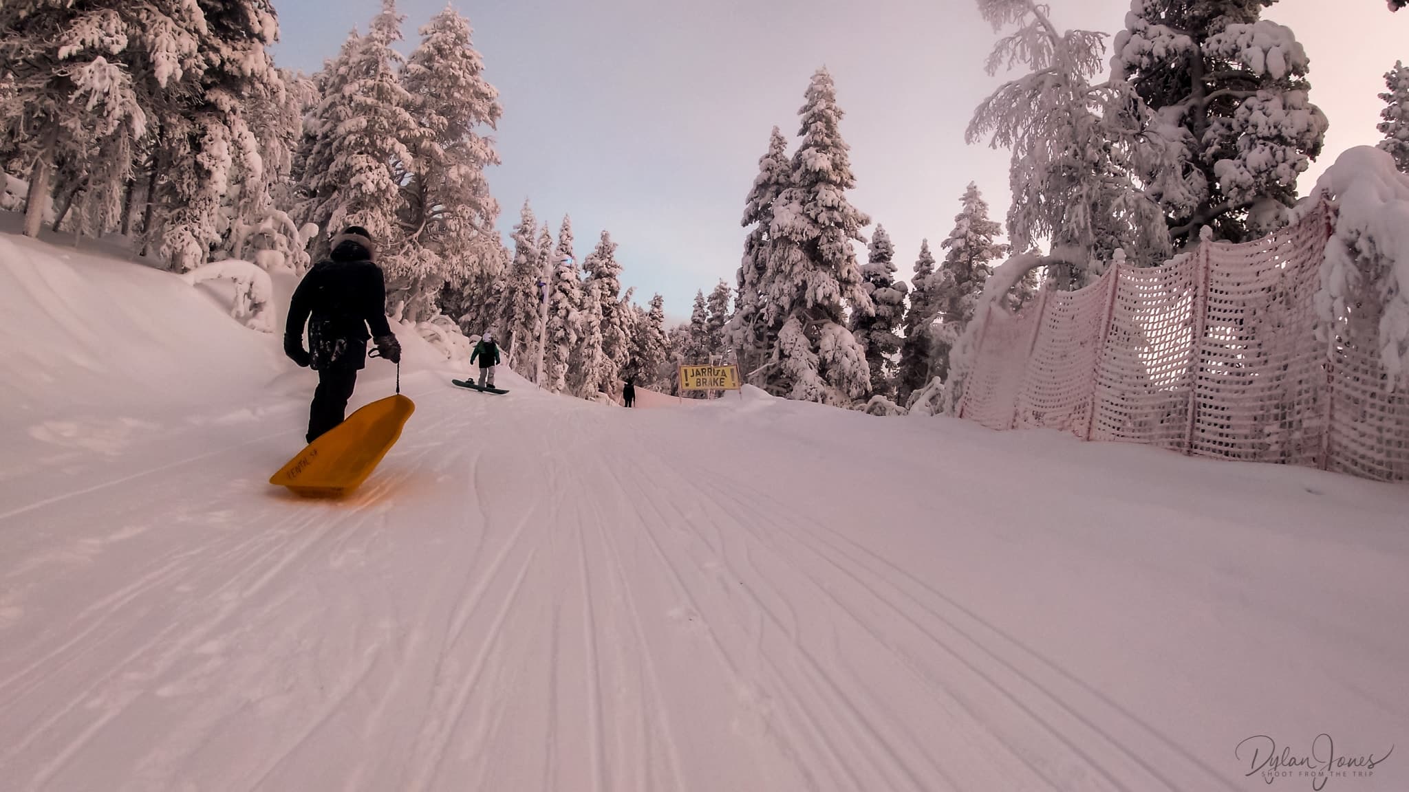 A slow section before a sharp corner, Saariselkä Lapland