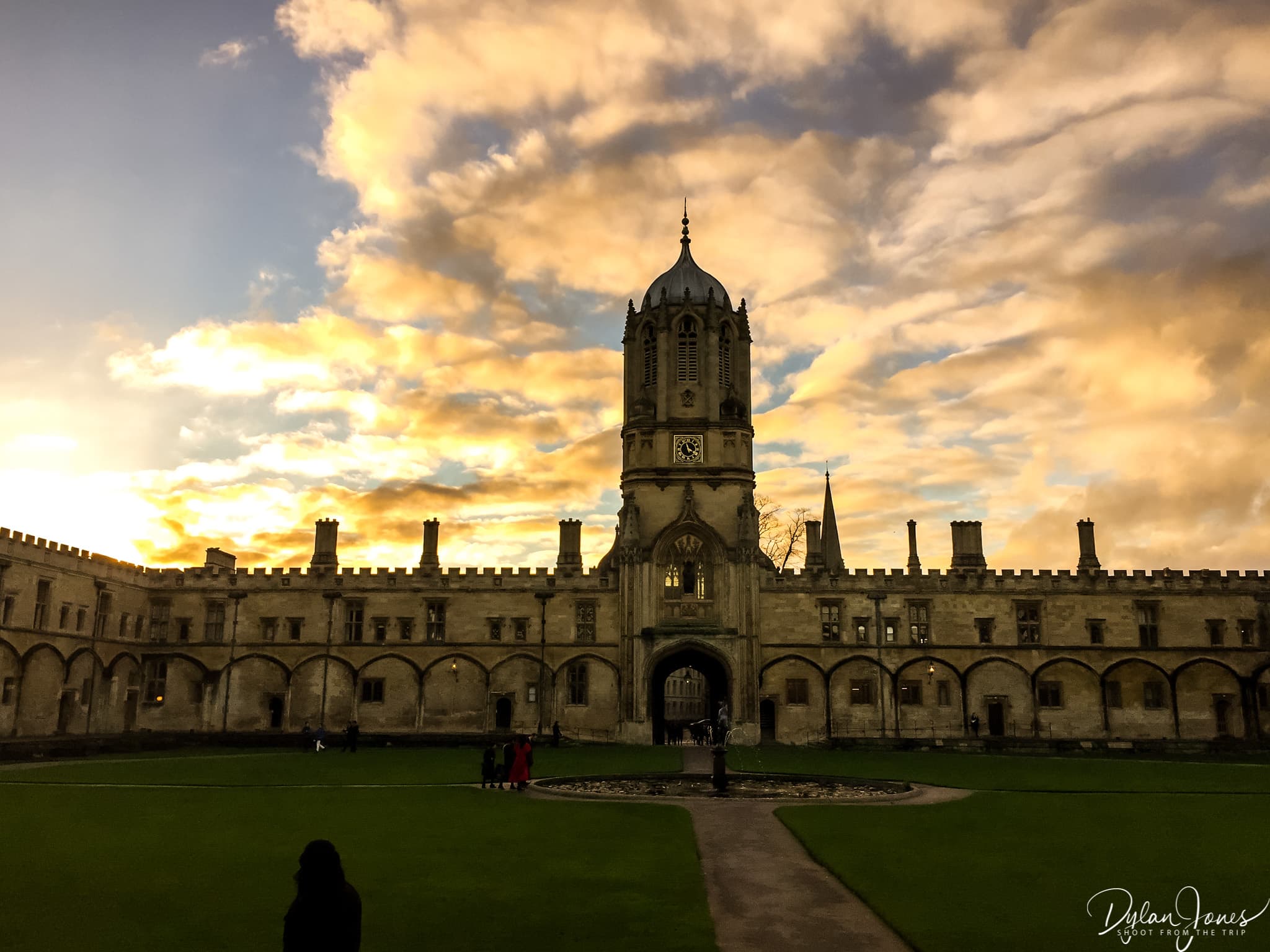 Christchurch College Quad during sunset