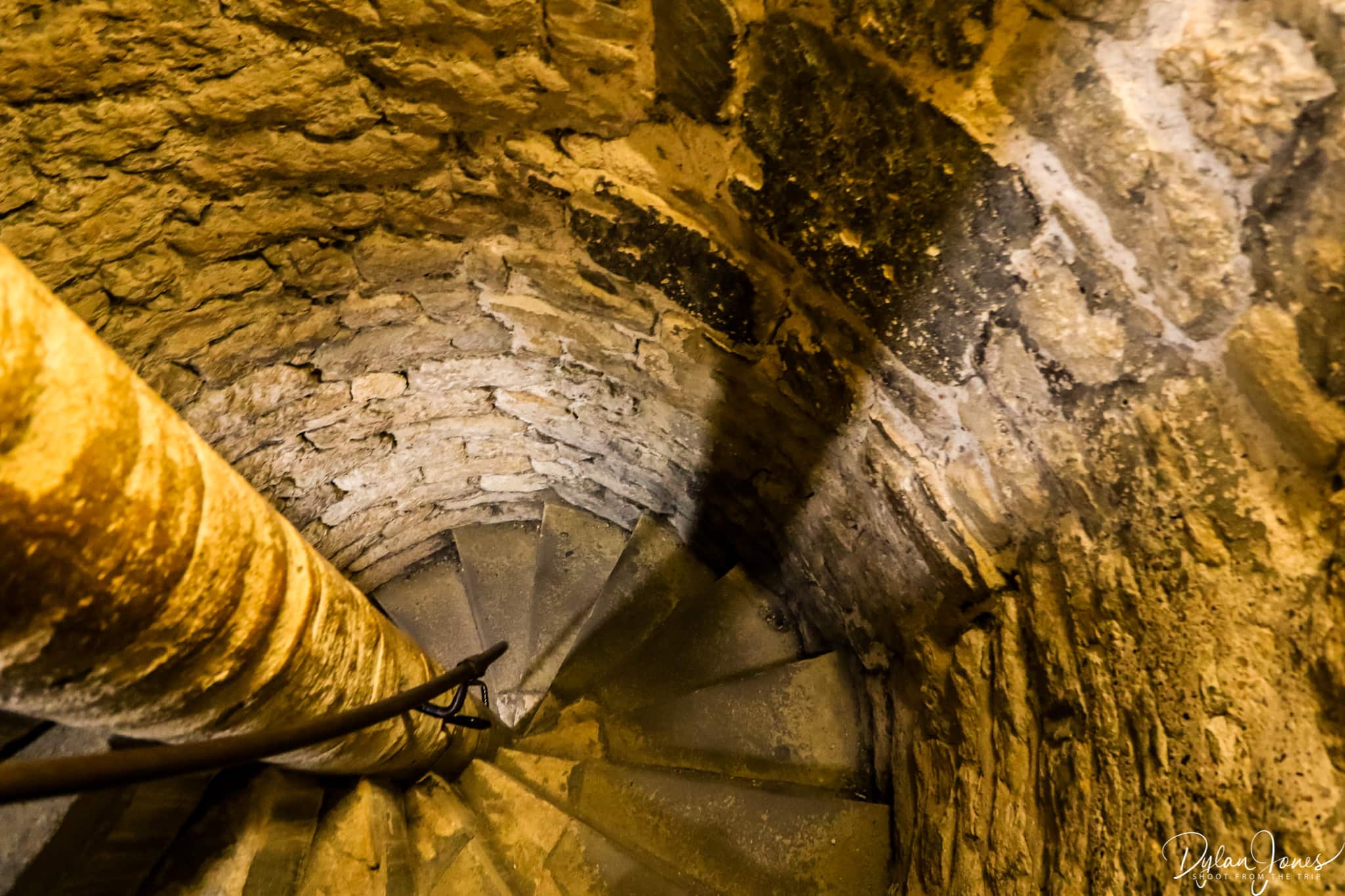 The spiral staircase to the top of the tower