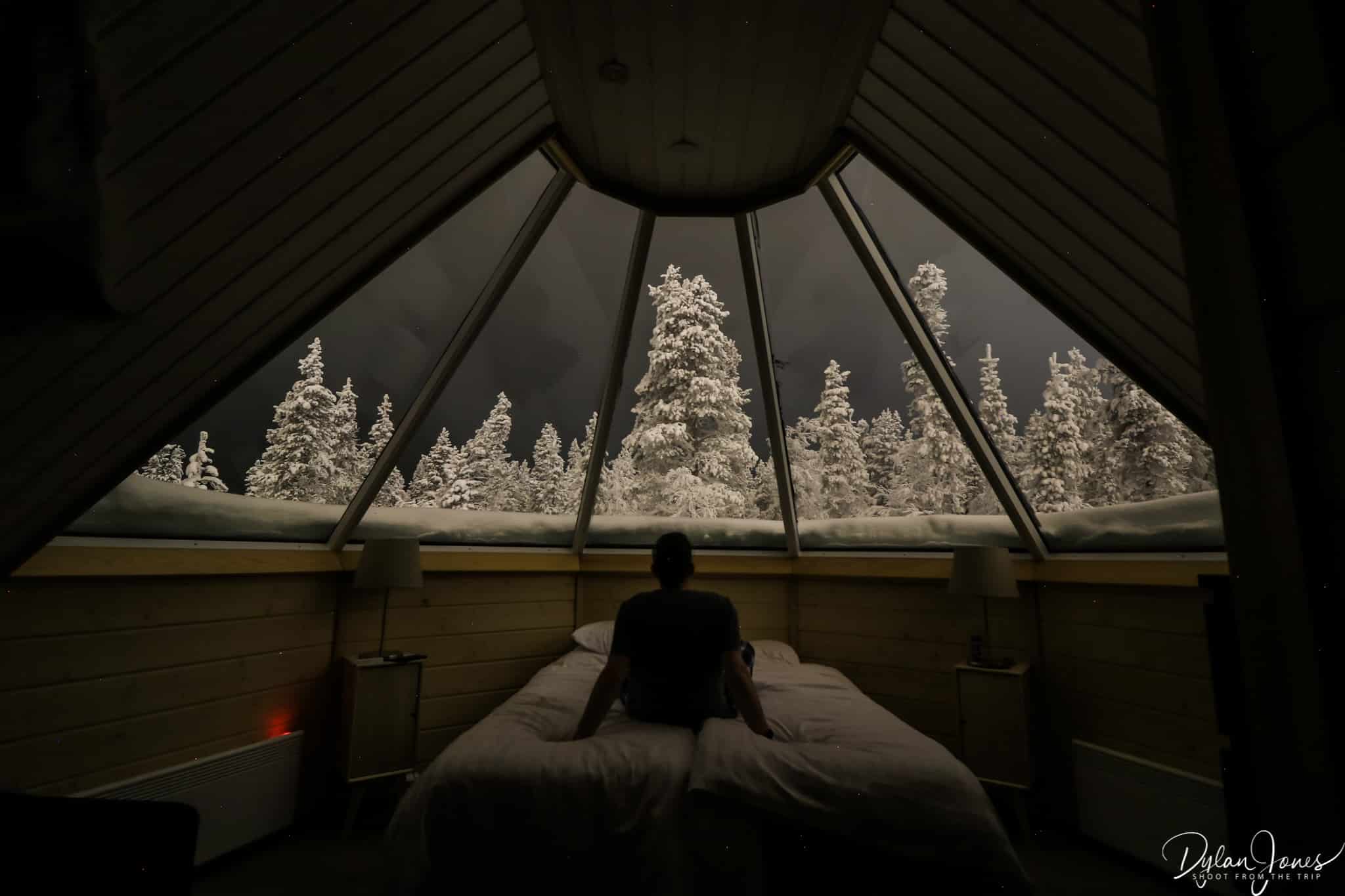 Interior shot of the Aurora Cabin at Northern Lights Village Saariselka