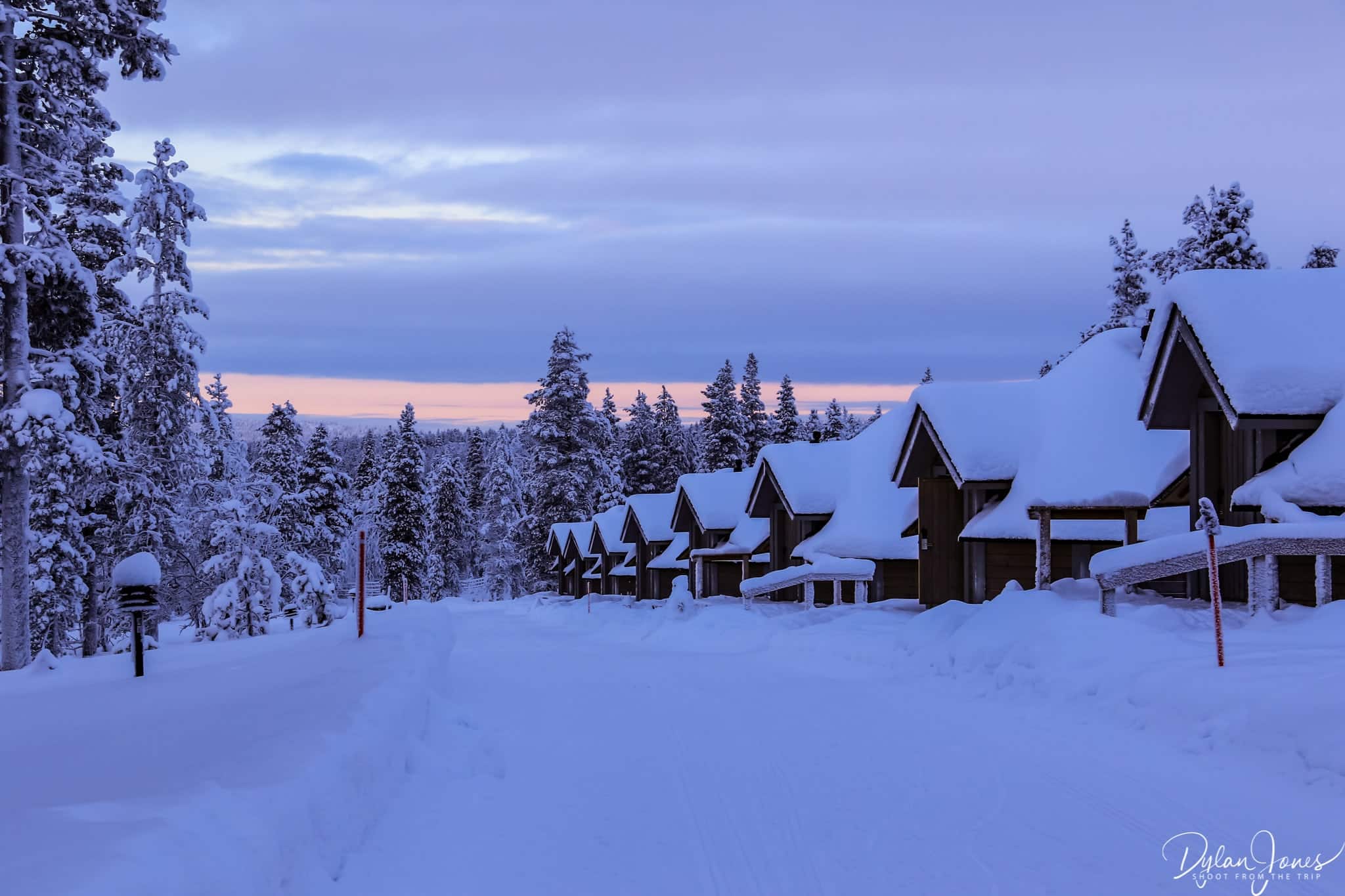 Row 1-20 Aurora Cabins at the Northern Lights Village Saariselka