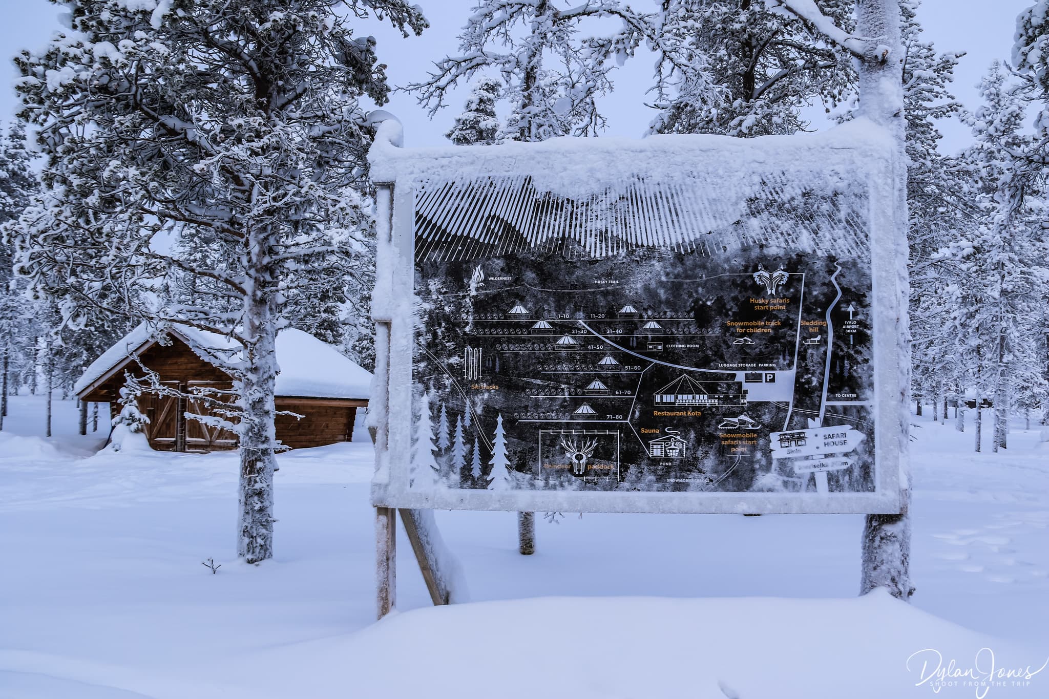 Resort map at the Northern Lights Village Saariselka