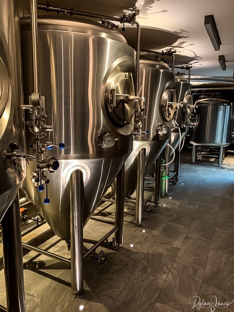 The beer tanks at the V-Bier Brewery