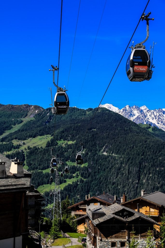 Mountain lifts from Le Châble to Verbier