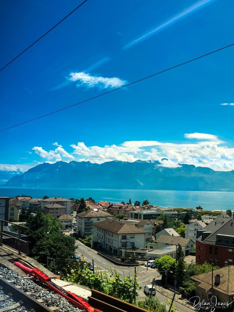 Stunning Lake Geneva scenery from the train