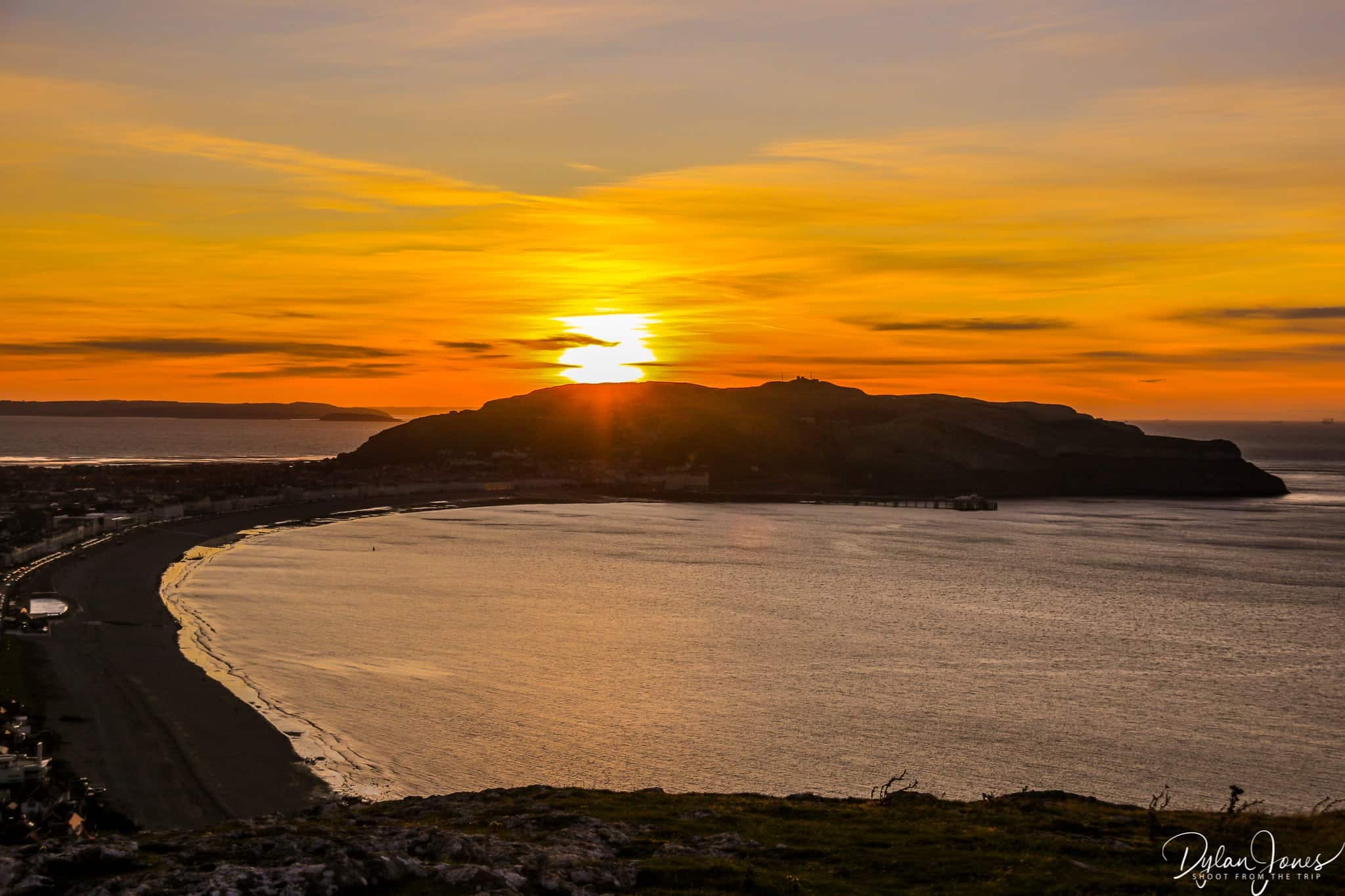 Llandudno's Great Orme headland at sunset
