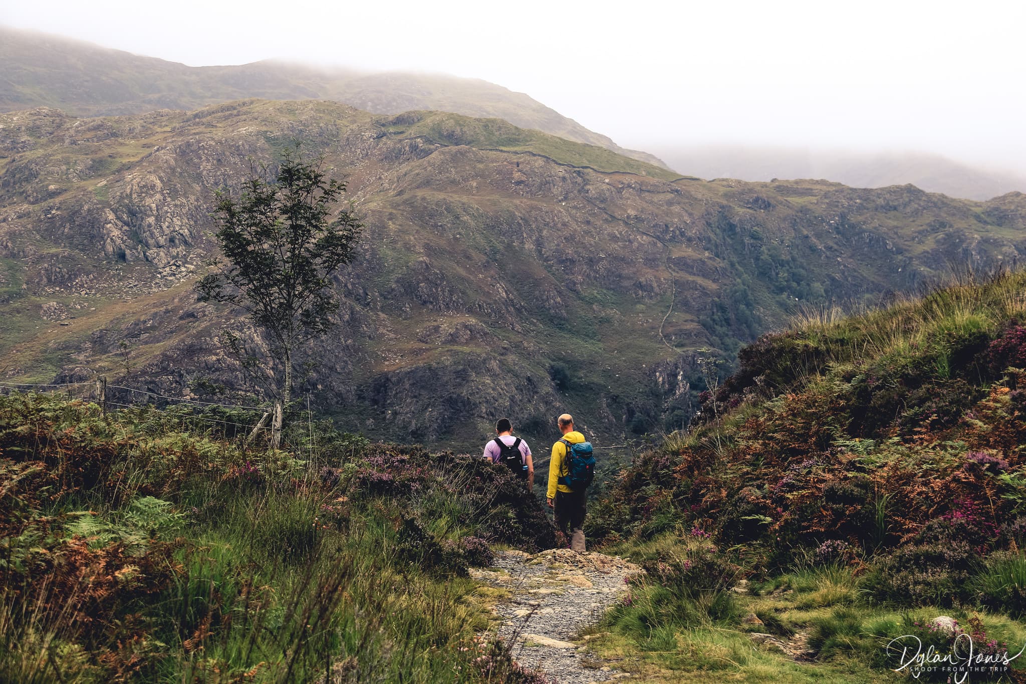 The descent begins to Llyn Dinas