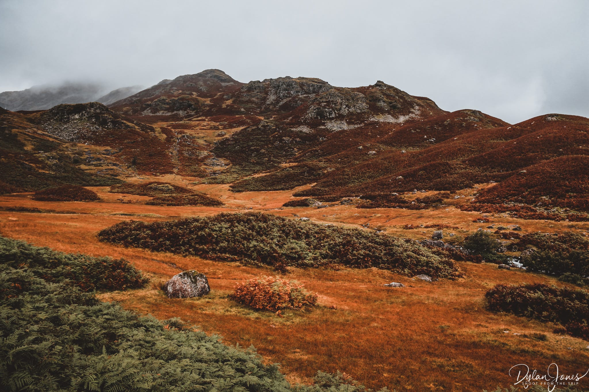 Beautiful landscapes on a rainy day in the Lake District