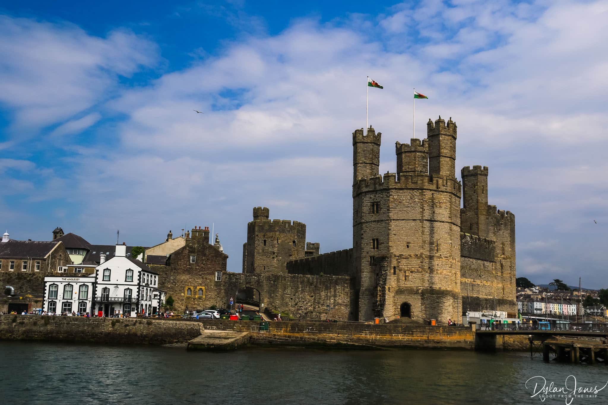 Caernarfon Castle from across the River Seiont