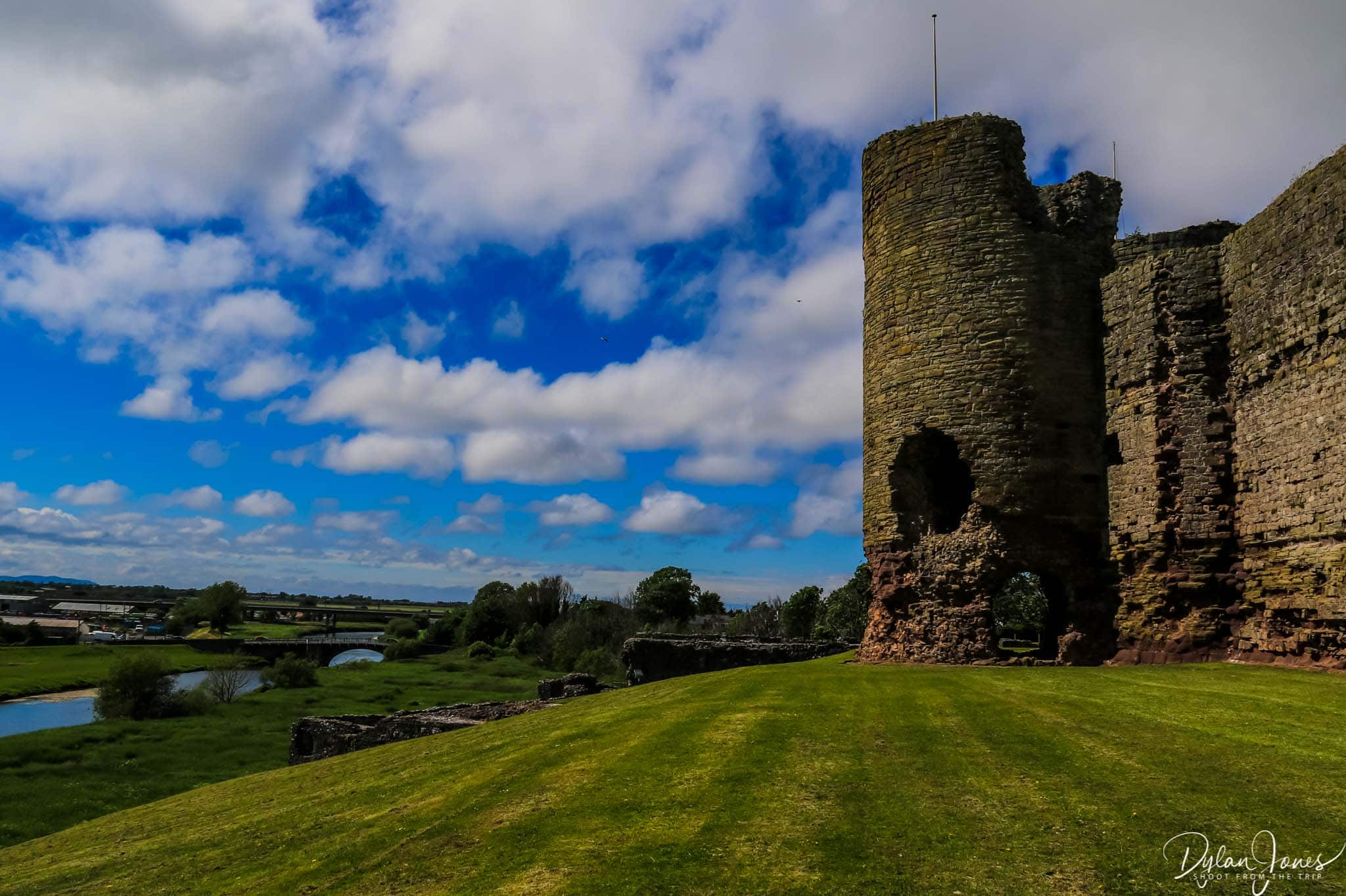 Rhuddlan Castle views to the River Clwyd