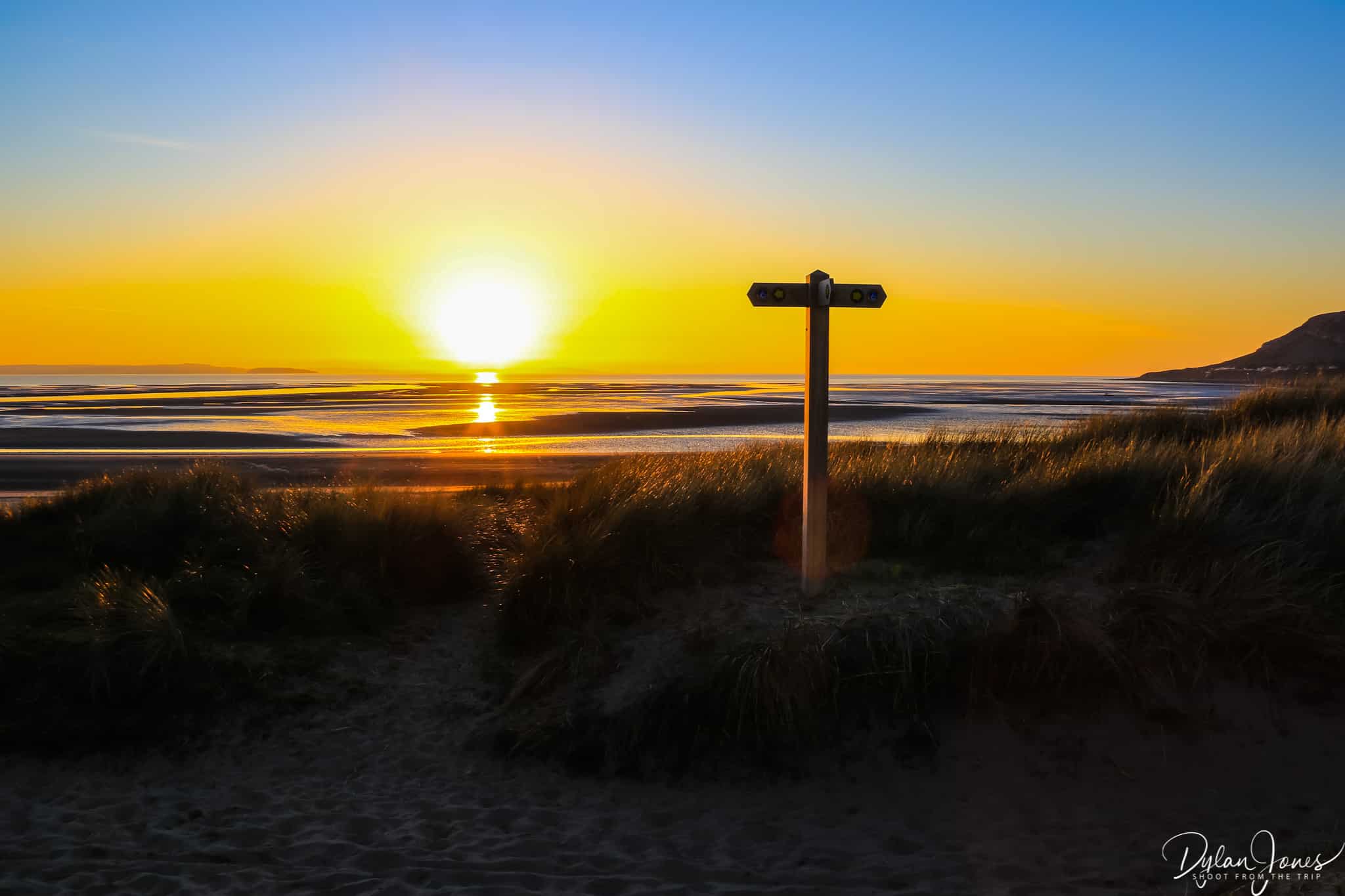 Sunset scenes at West Shore Beach, Llandudno
