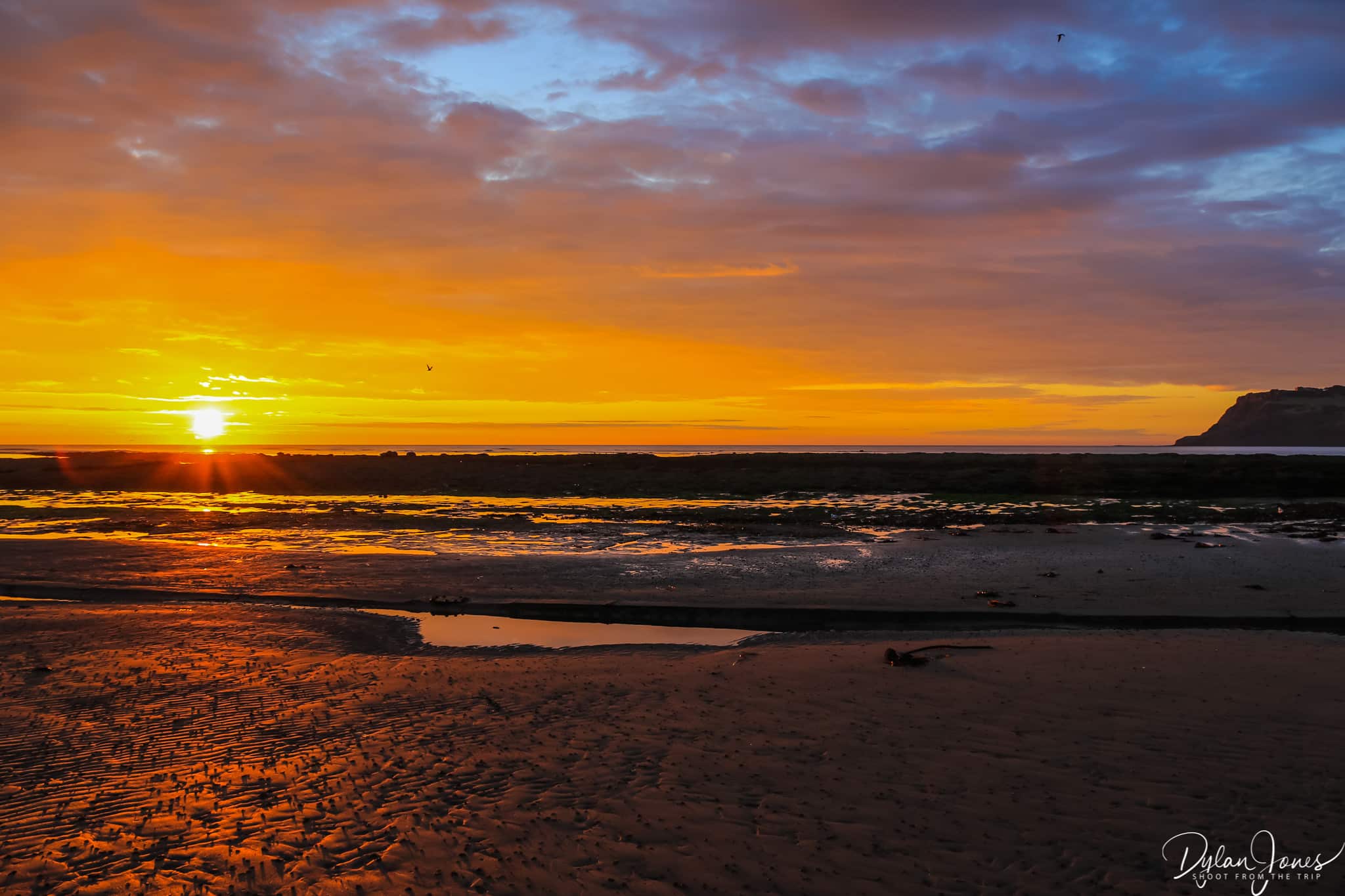 Sunrise on Robin Hood's Bay beach