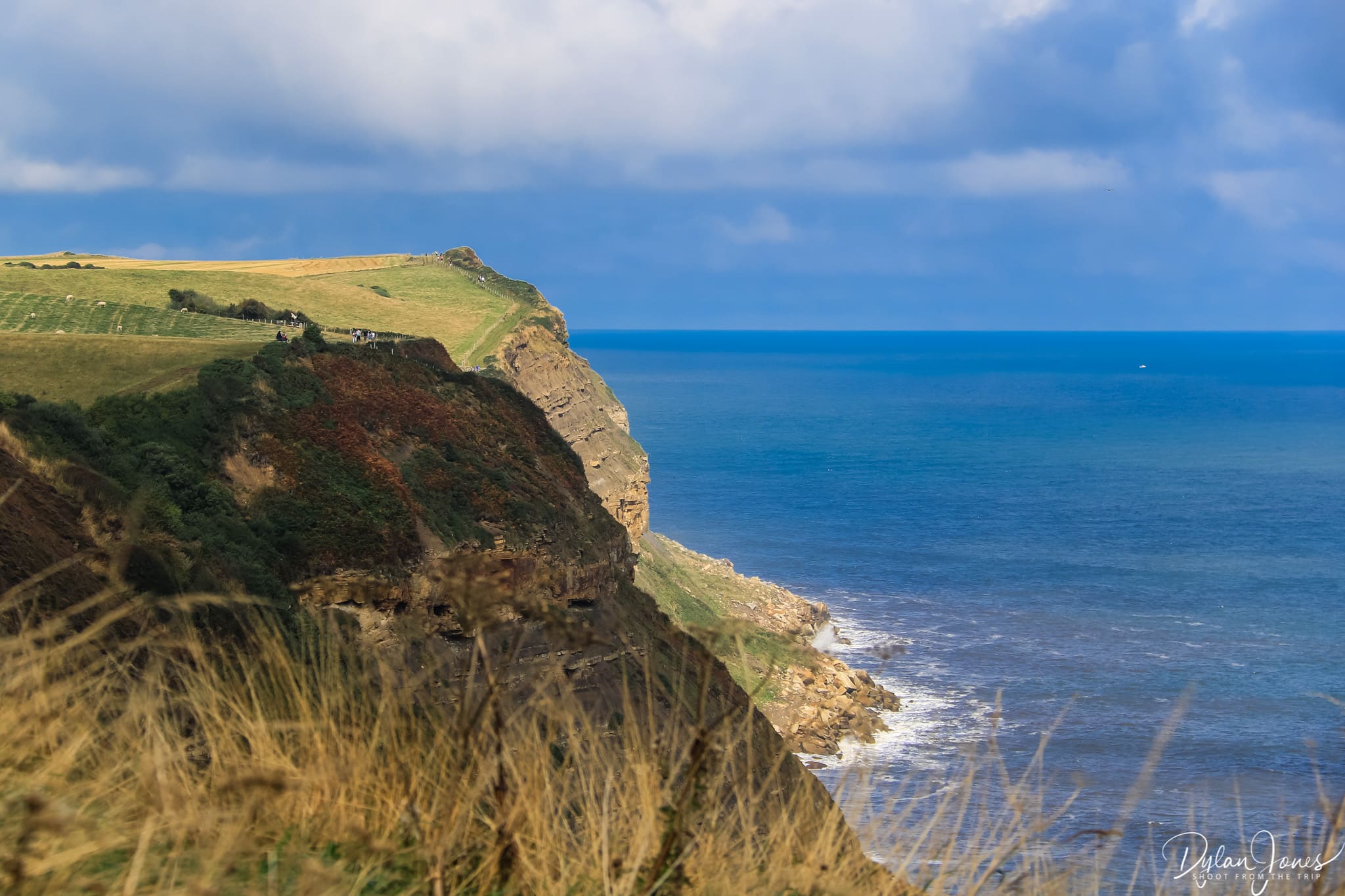 The cliff top footpath heading to Whitby
