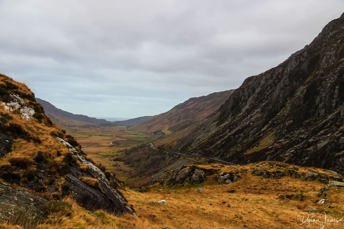 The Nant Ffrancon Pass heading north west