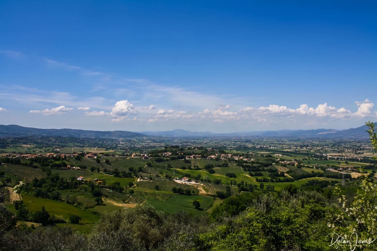 Montefalco views from the balcony of Umbria