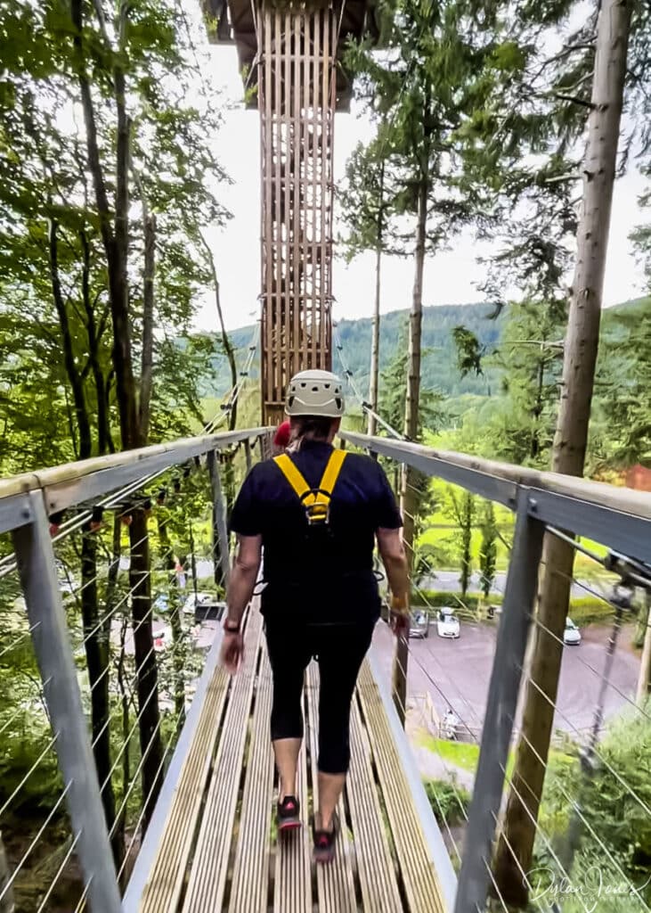 The nerve wracking bridge walk to Plummet 2