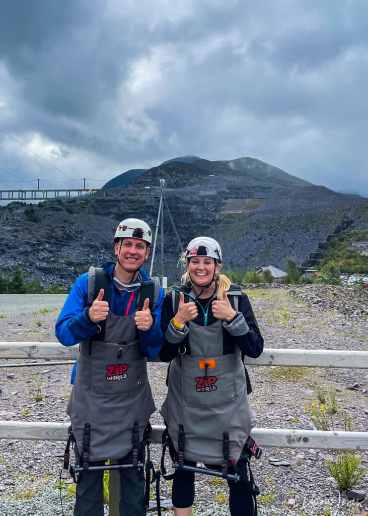 A shot of Dylan and Jade after completing the Velocity 2 zip line