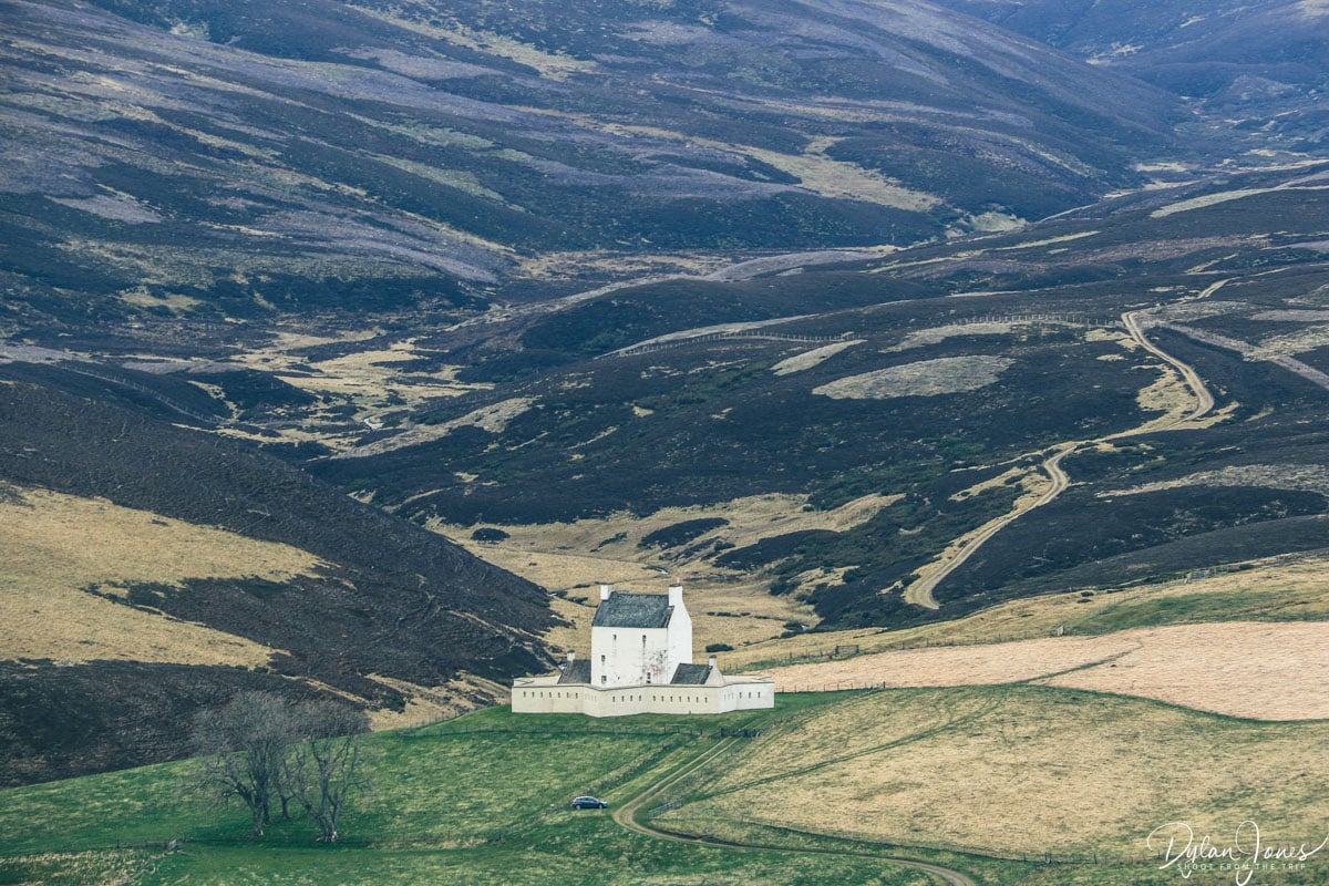 Corgarff Castle seen from the SnowRoads Scenic Route