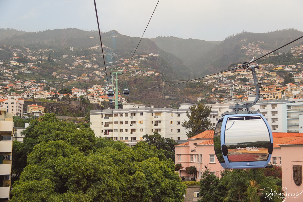 Heading up to Monte on the Teleférico do Funchal