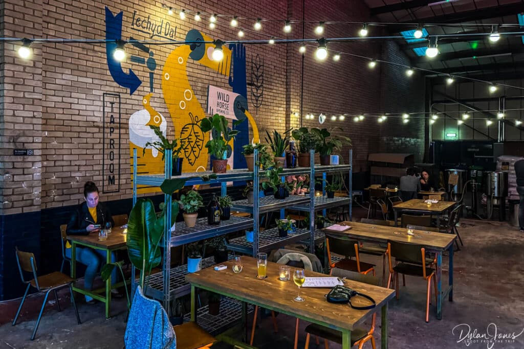 Wild Horse Taproom interior shot at night