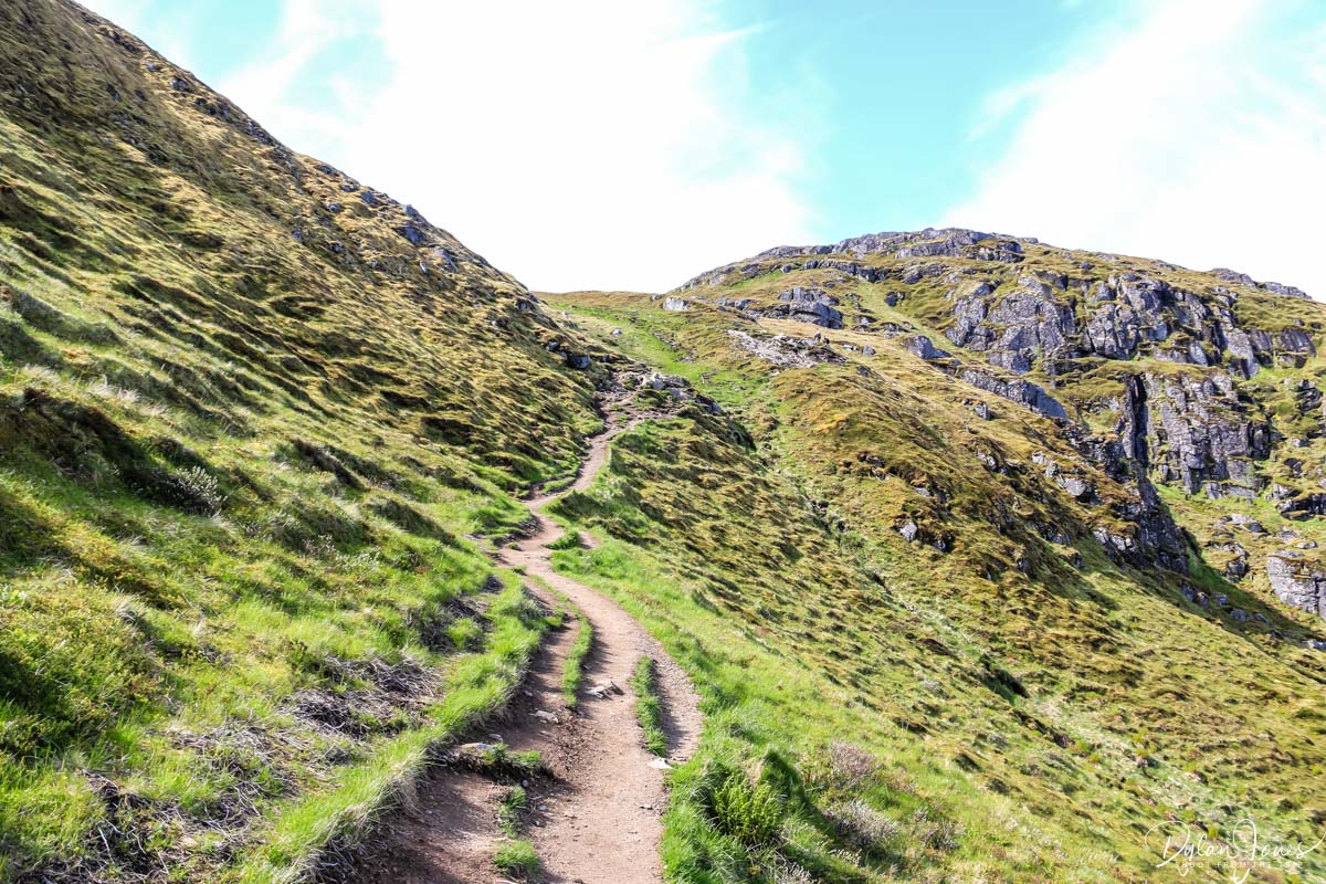 The initial climb of the Ryten Hike