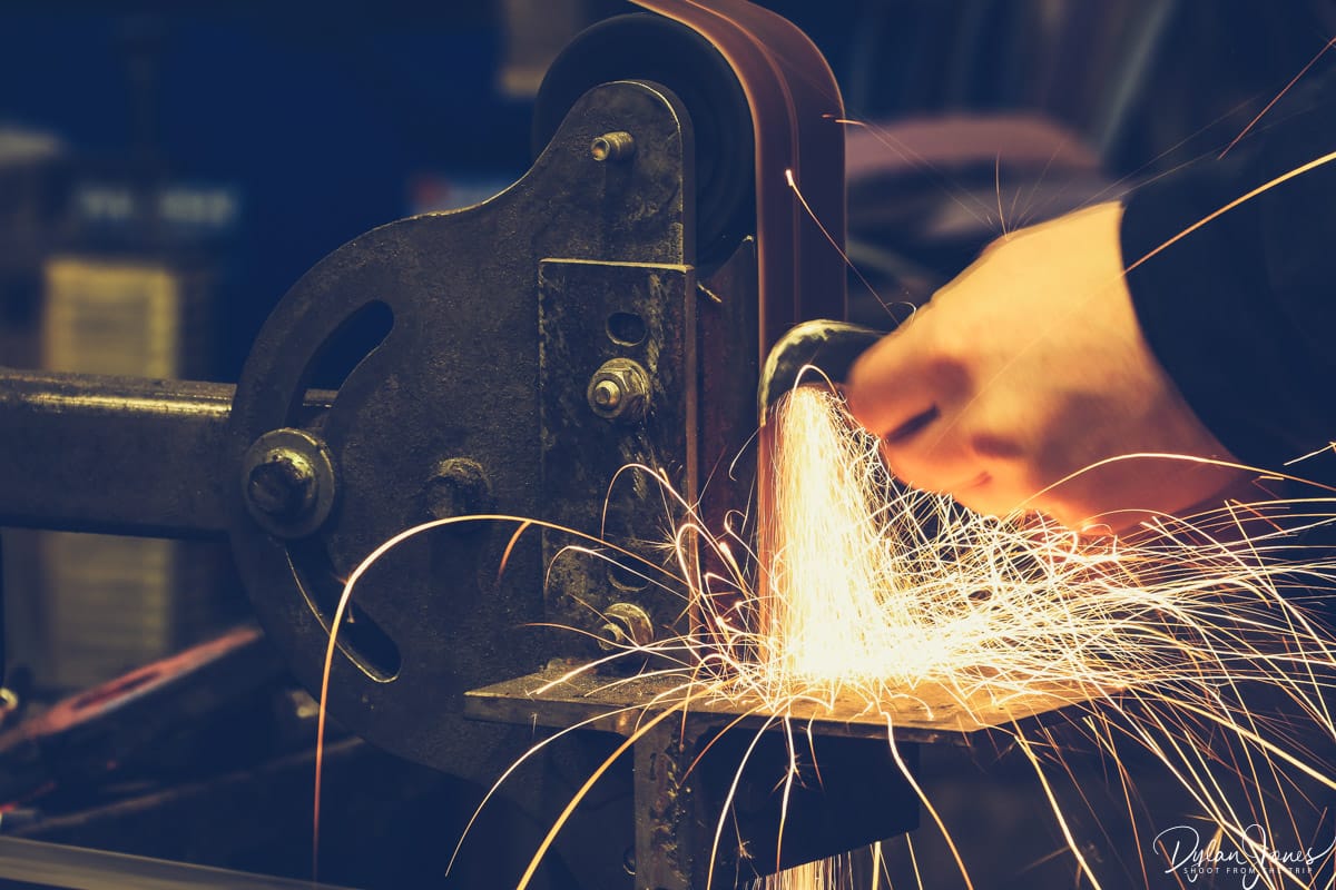 Sharpening the blade at Royal Oak Forge