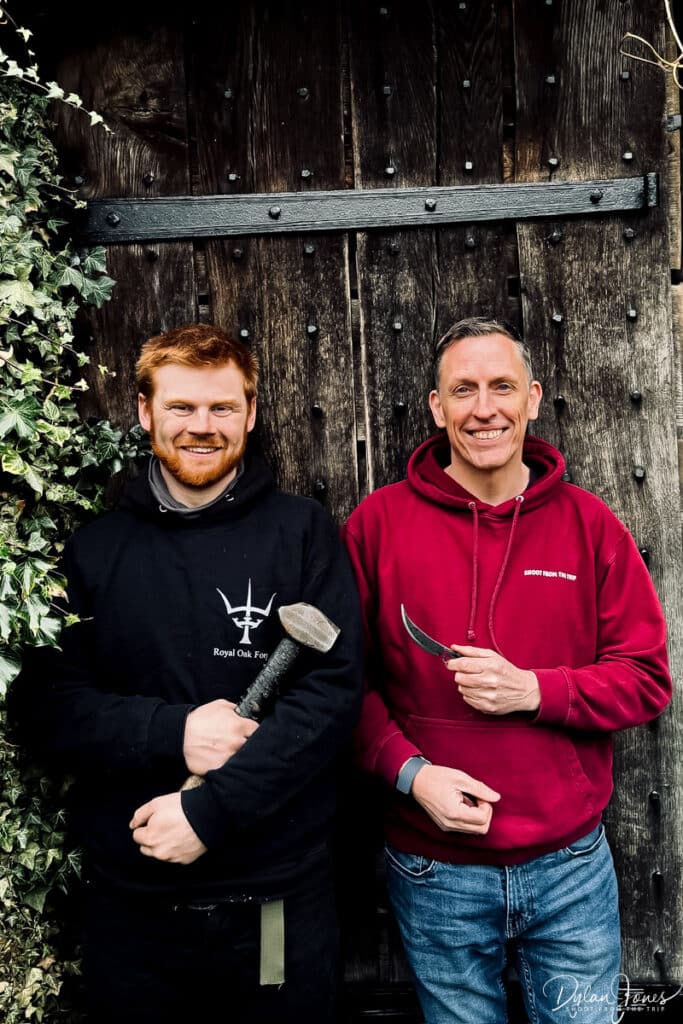 Aaron and Dylan outside the Royal Oak Forge