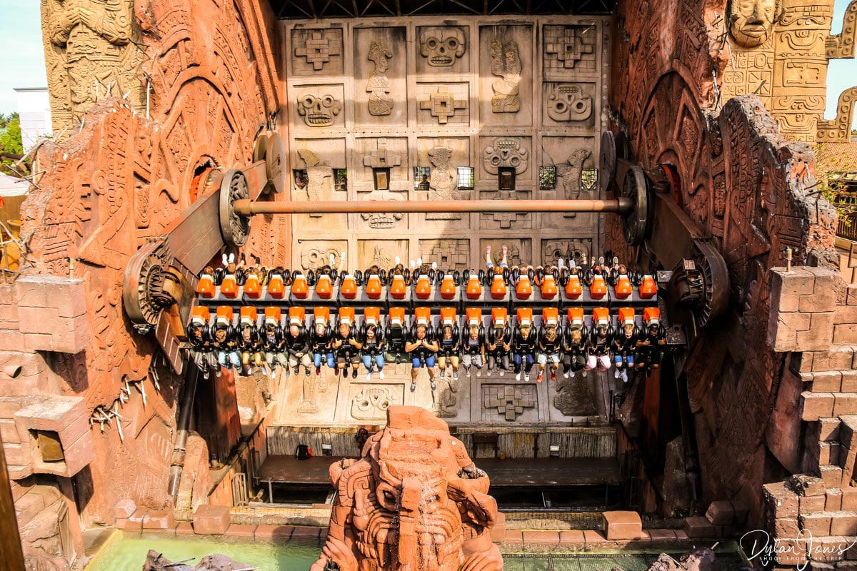 Flipping around on Talocan at Phantasialand