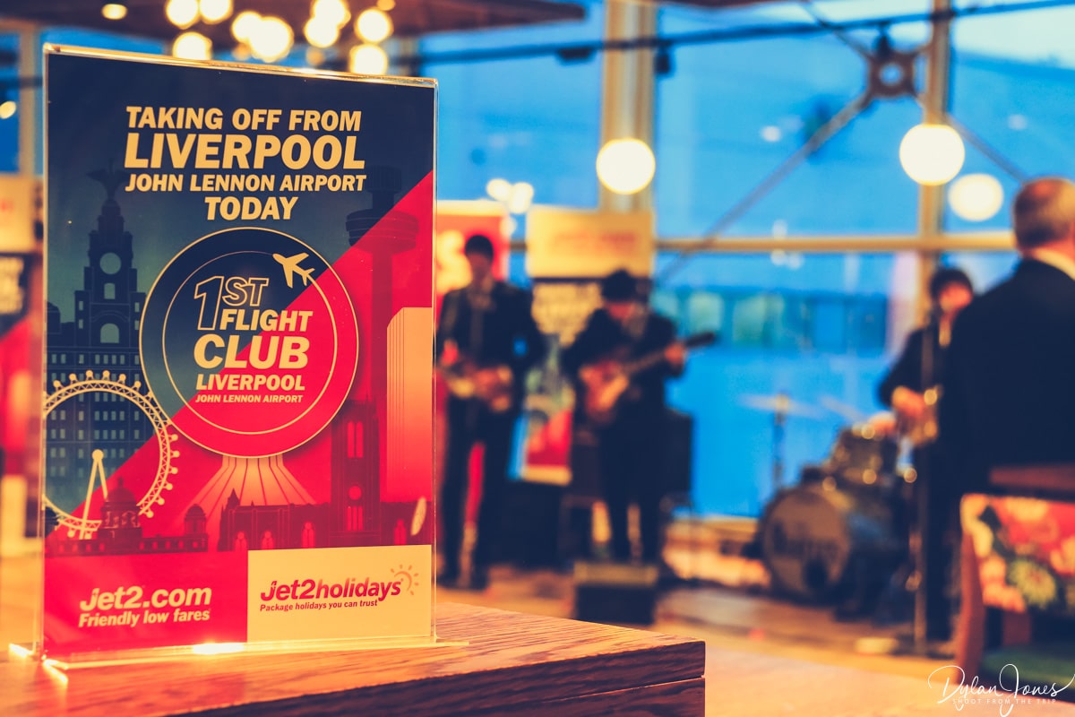 1st Flight Club Liverpool John Lennon Airport poster for our Jet2holidats to Tenerife trip