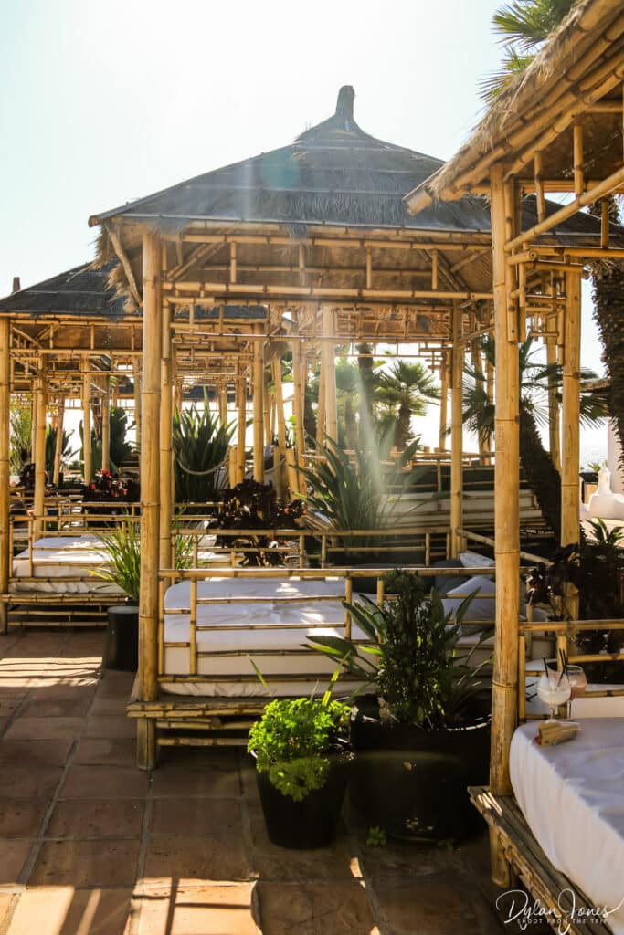 Outdoor beds at the resort
