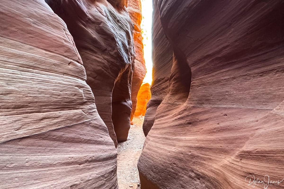 Narrow sections of Wire Pass slot canyon
