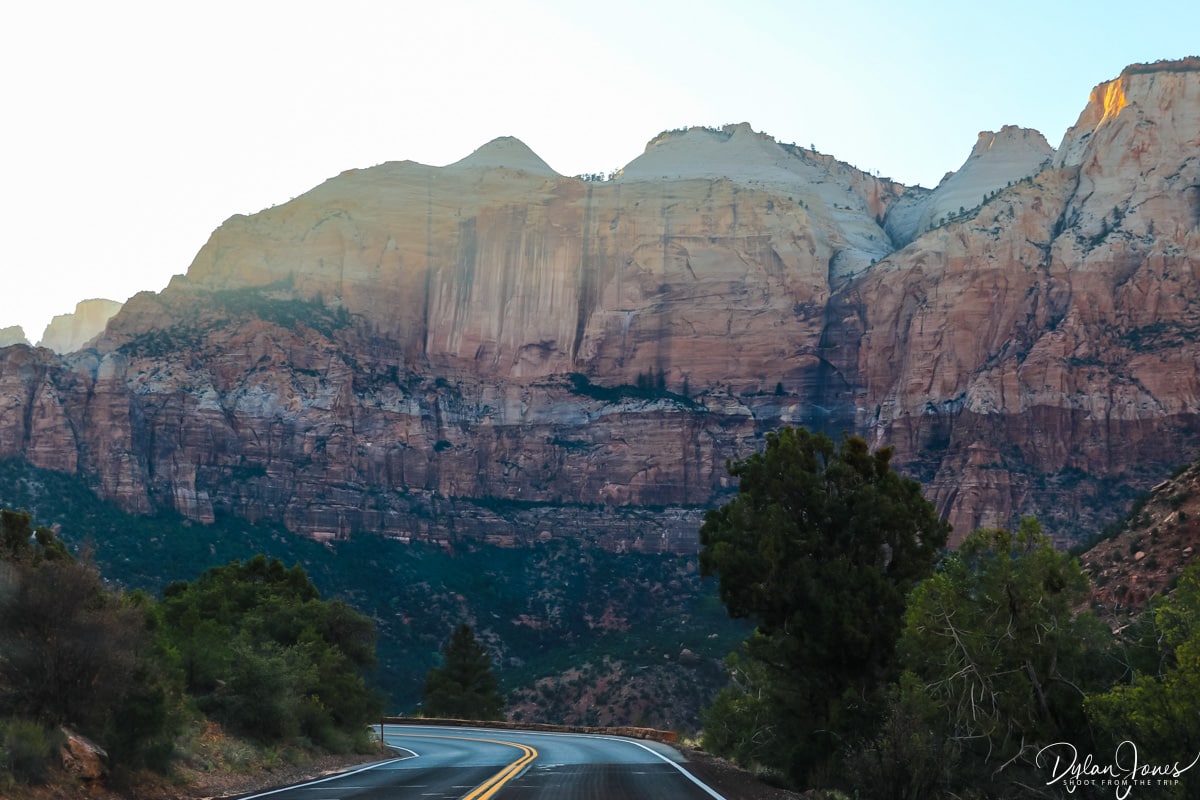 The towering pink cliffs of Zion National Park